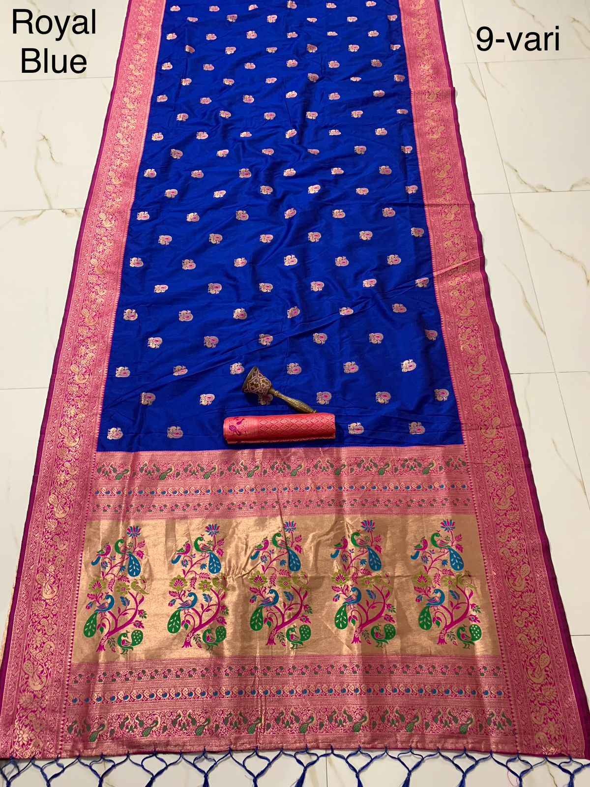 PURE SOFT KANCHIVRAM PETHANI SILK 9 YARD ZARI WEAVING SAREE AT WHOLESALE PRICE