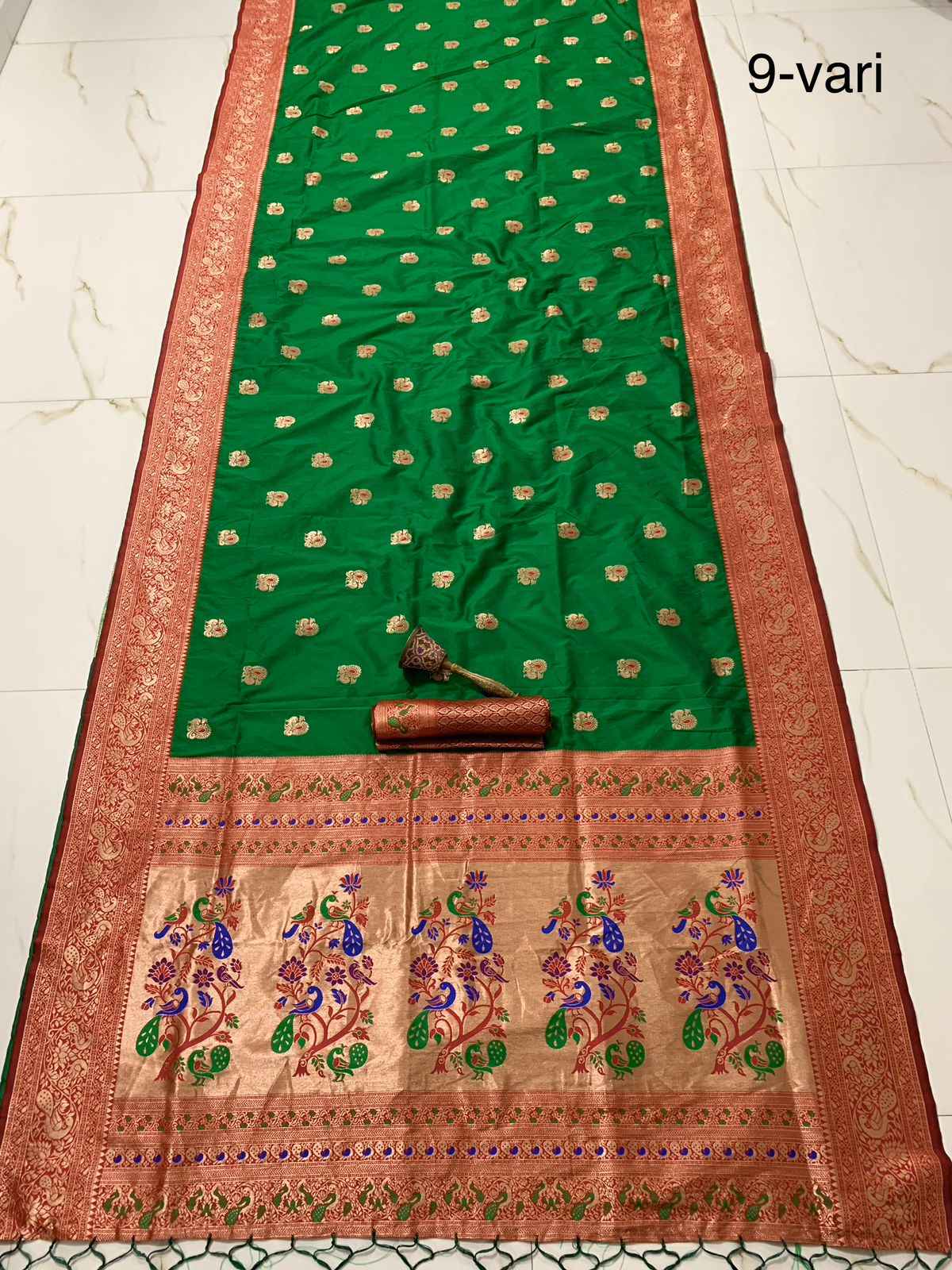PURE SOFT KANCHIVRAM PETHANI SILK 9 YARD ZARI WEAVING SAREE AT WHOLESALE PRICE