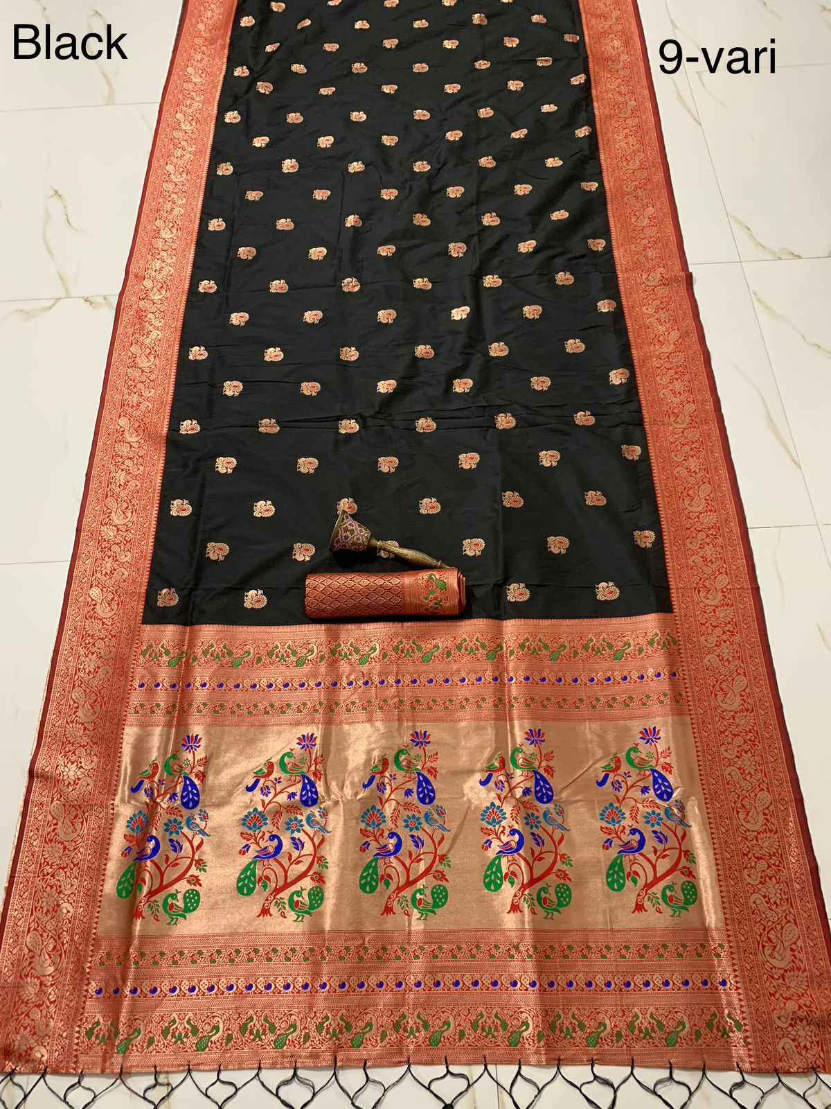 PURE SOFT KANCHIVRAM PETHANI SILK 9 YARD ZARI WEAVING SAREE AT WHOLESALE PRICE