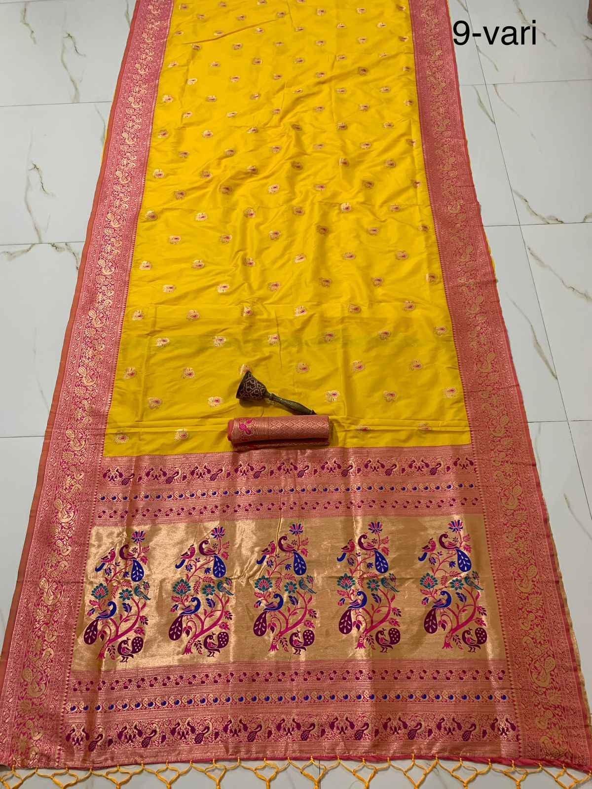 PURE SOFT KANCHIVRAM PETHANI SILK 9 YARD ZARI WEAVING SAREE AT WHOLESALE PRICE
