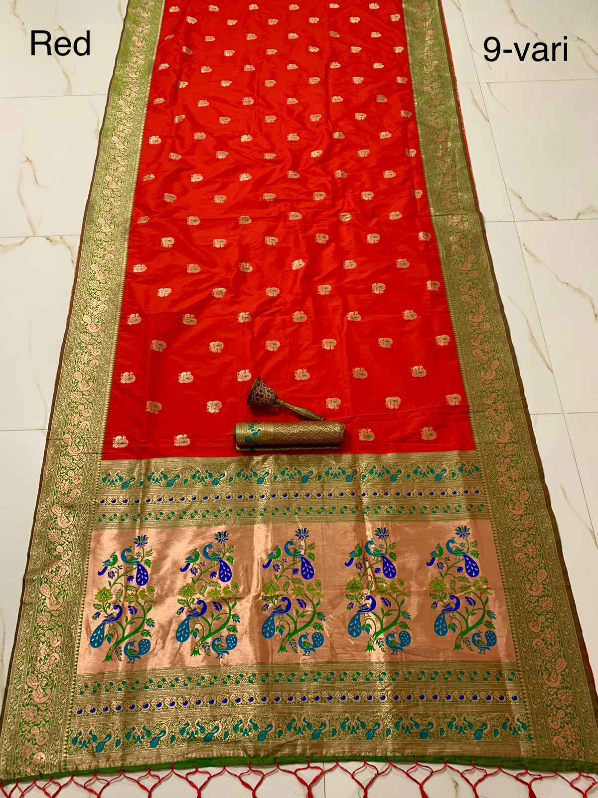 PURE SOFT KANCHIVRAM PETHANI SILK 9 YARD ZARI WEAVING SAREE AT WHOLESALE PRICE