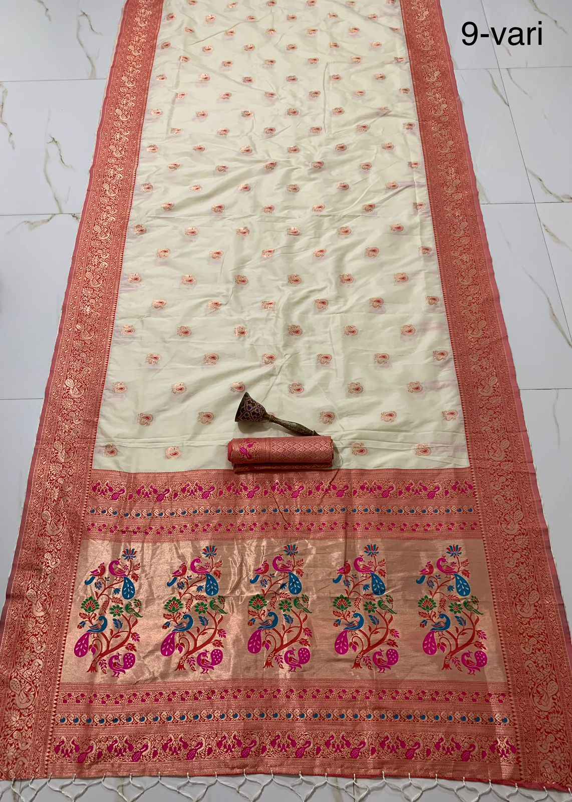PURE SOFT KANCHIVRAM PETHANI SILK 9 YARD ZARI WEAVING SAREE AT WHOLESALE PRICE