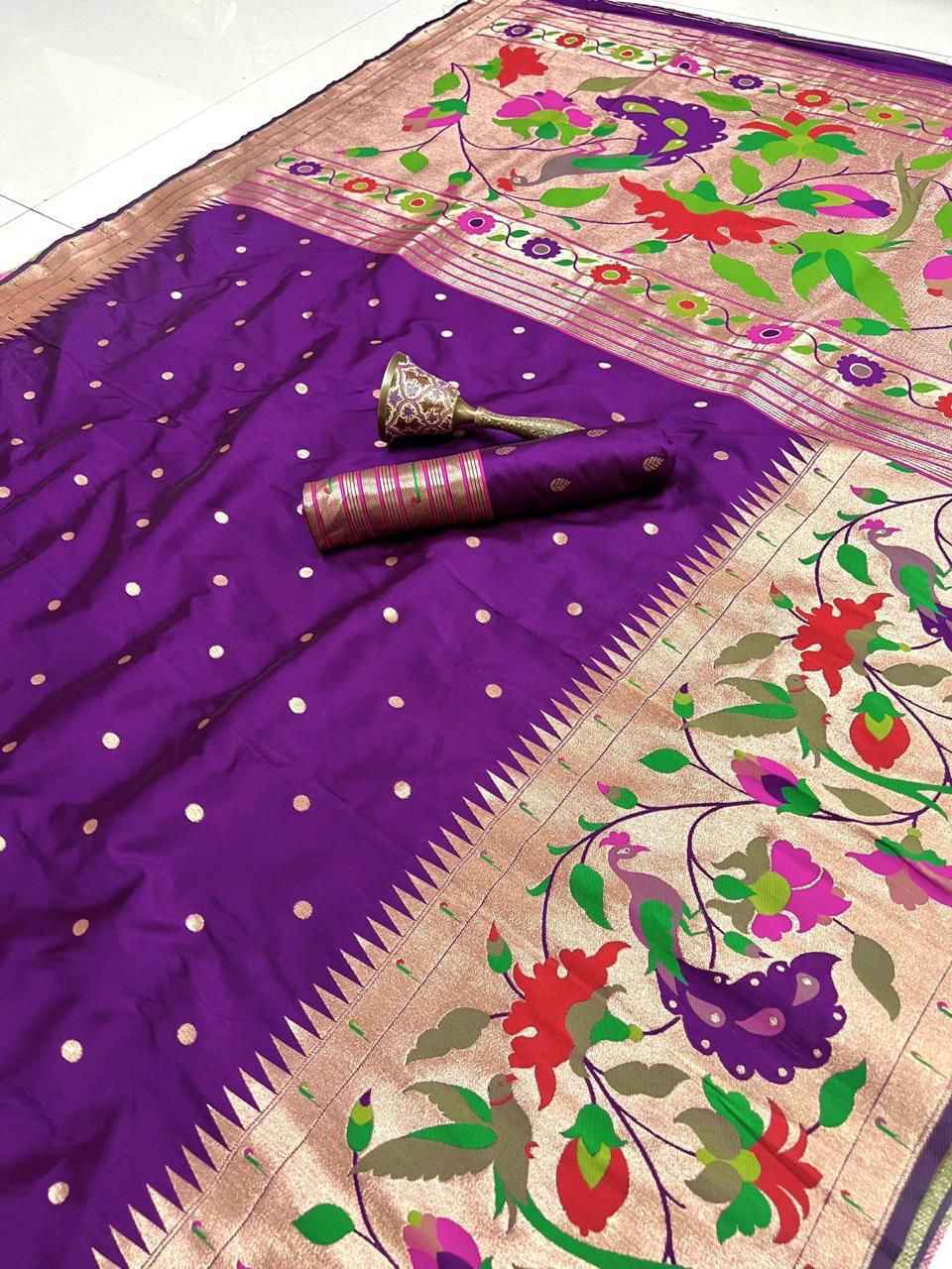 PURE SOFT KANCHIVRAM  PETHANI SILK BIG BORDER SAREE AT WHOLESALE PRICE