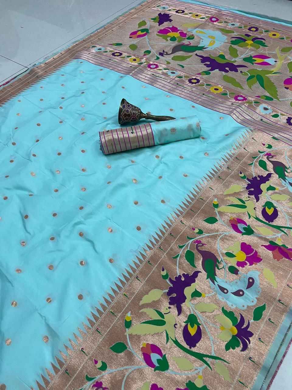 PURE SOFT KANCHIVRAM  PETHANI SILK BIG BORDER SAREE AT WHOLESALE PRICE