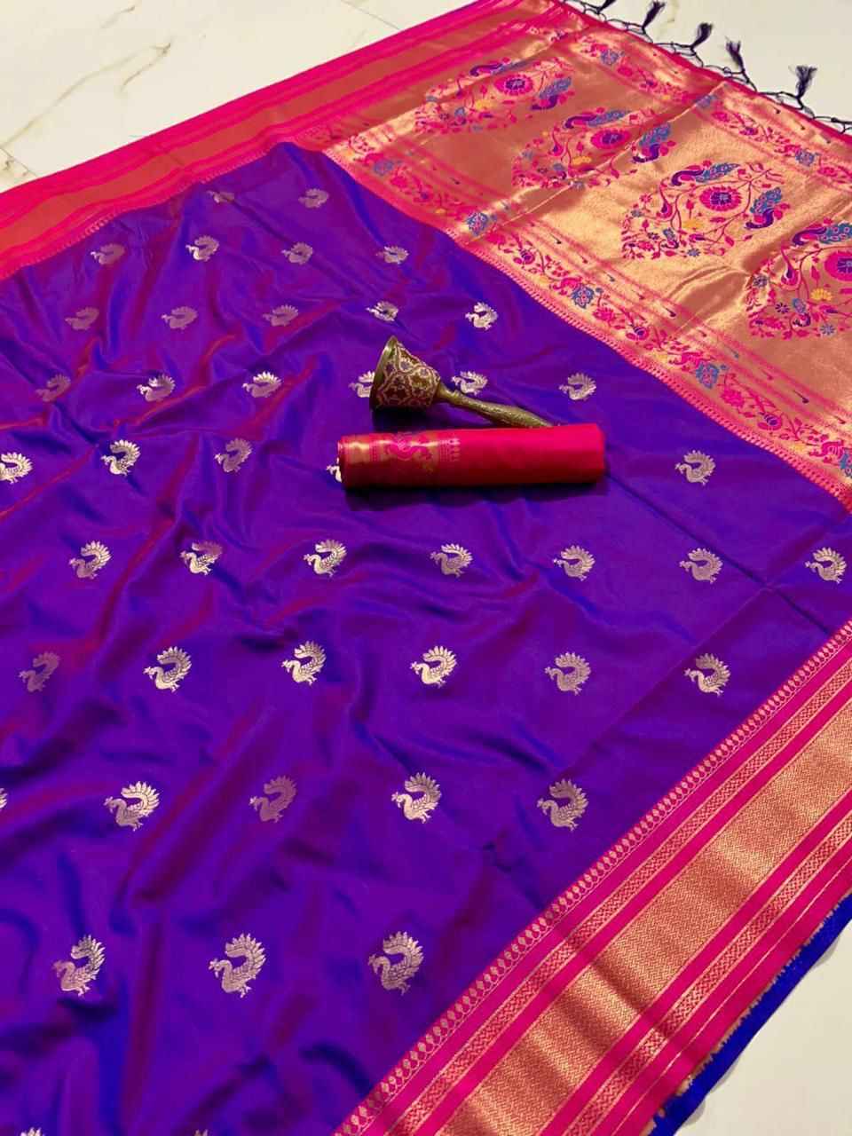PURE SOFT KANCHIVRAM PURE ZARI PETHANI SILK SAREE AT WHOLESALE PRICE