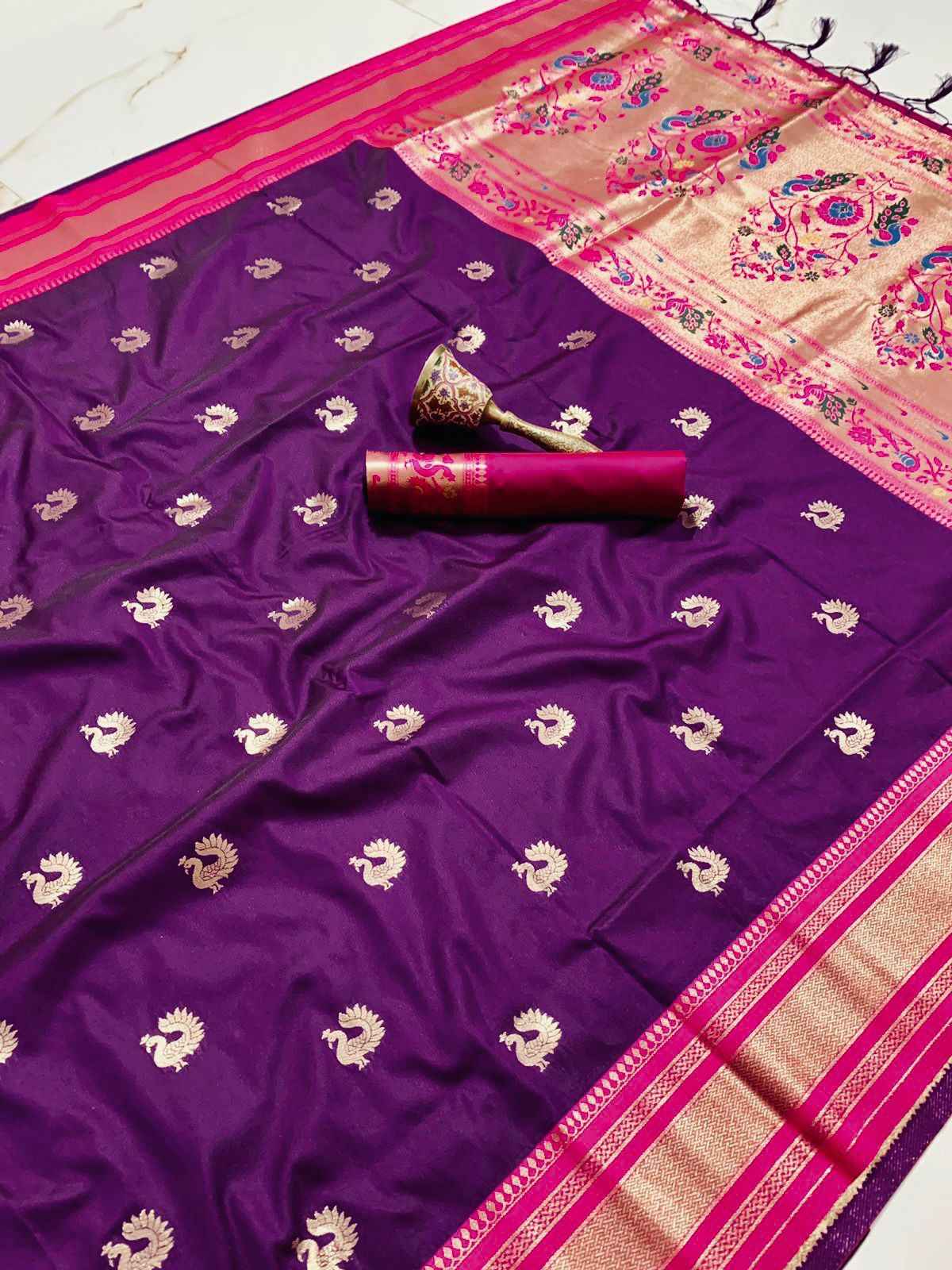 PURE SOFT KANCHIVRAM PURE ZARI PETHANI SILK SAREE AT WHOLESALE PRICE