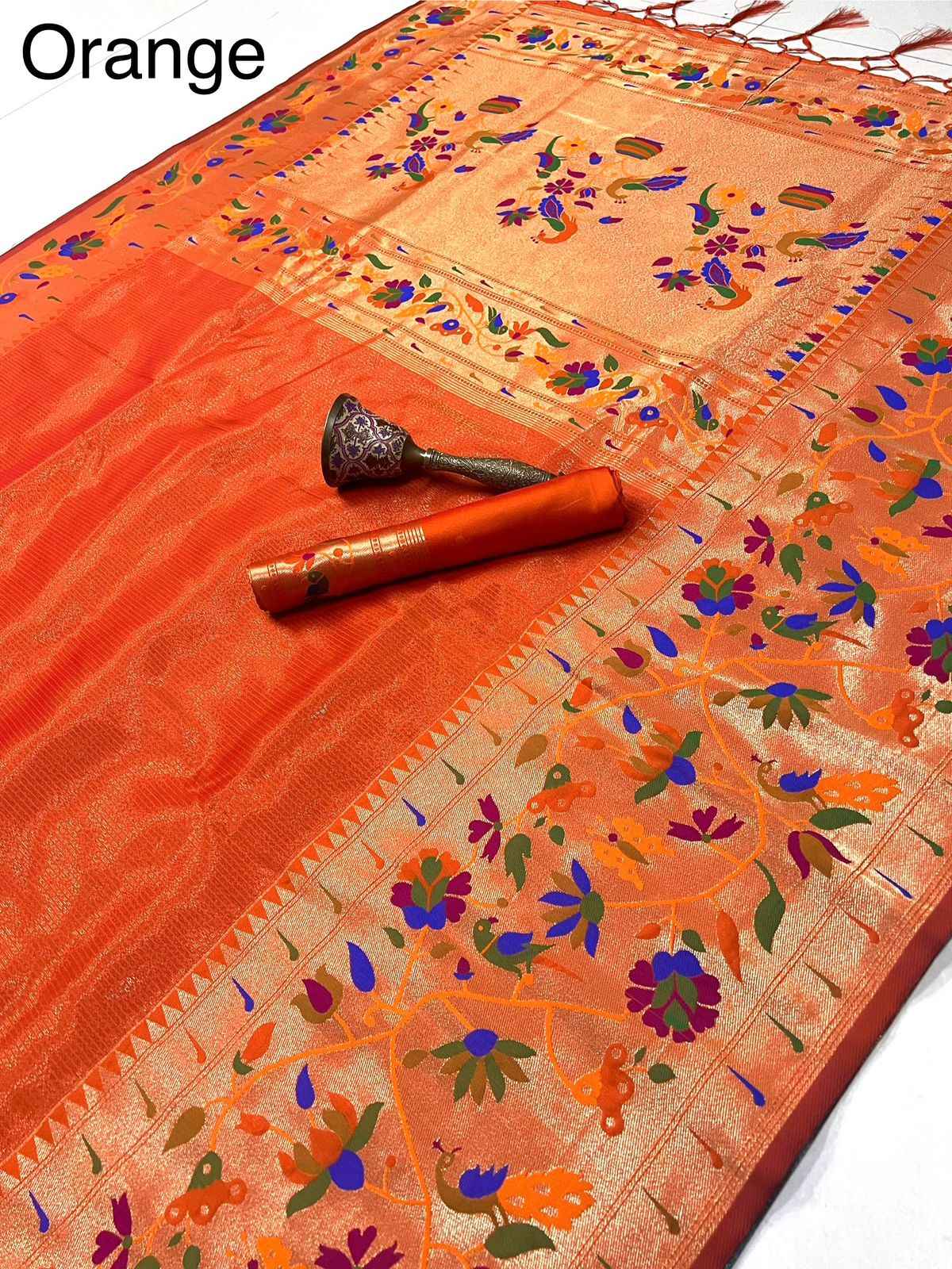 PURE SOFT KANCHIVRAM TISSUE PETHANI SILK CONTRAST BODER SAREE AT WHOLESALE PRICE