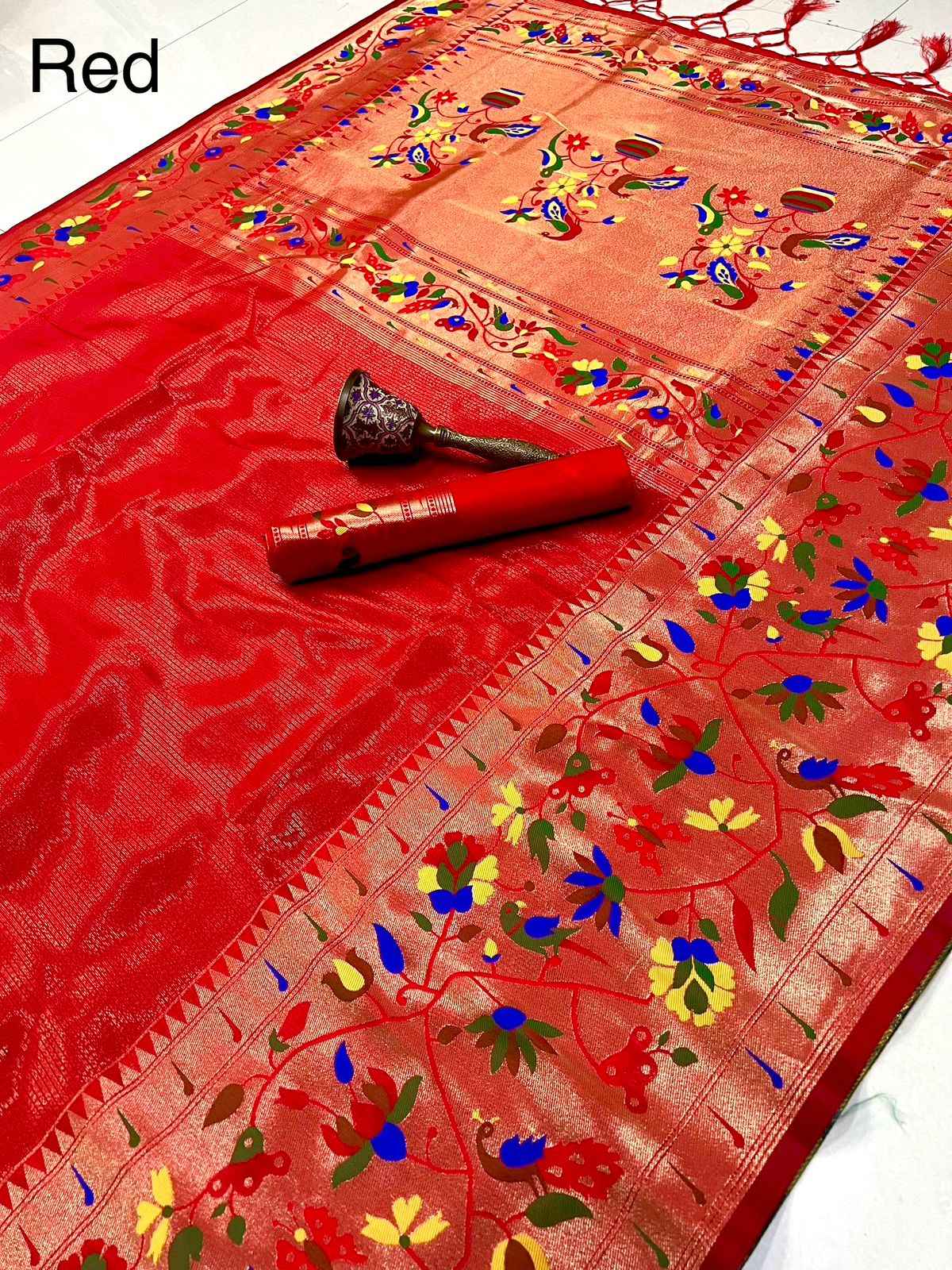 PURE SOFT KANCHIVRAM TISSUE PETHANI SILK CONTRAST BODER SAREE AT WHOLESALE PRICE