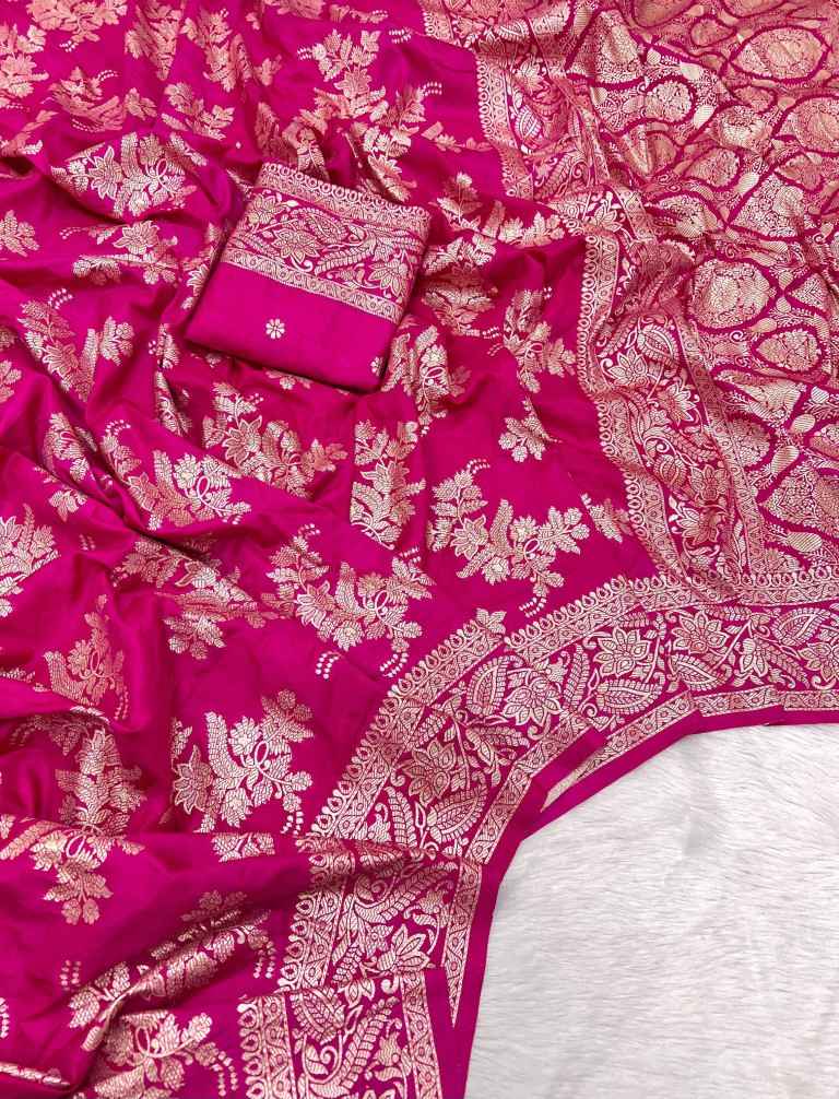 PURE SOFT KHADI DOLLA SILK  ZARI PICHWAI WOOVEN SAREE AT WHOLESALE PRICE