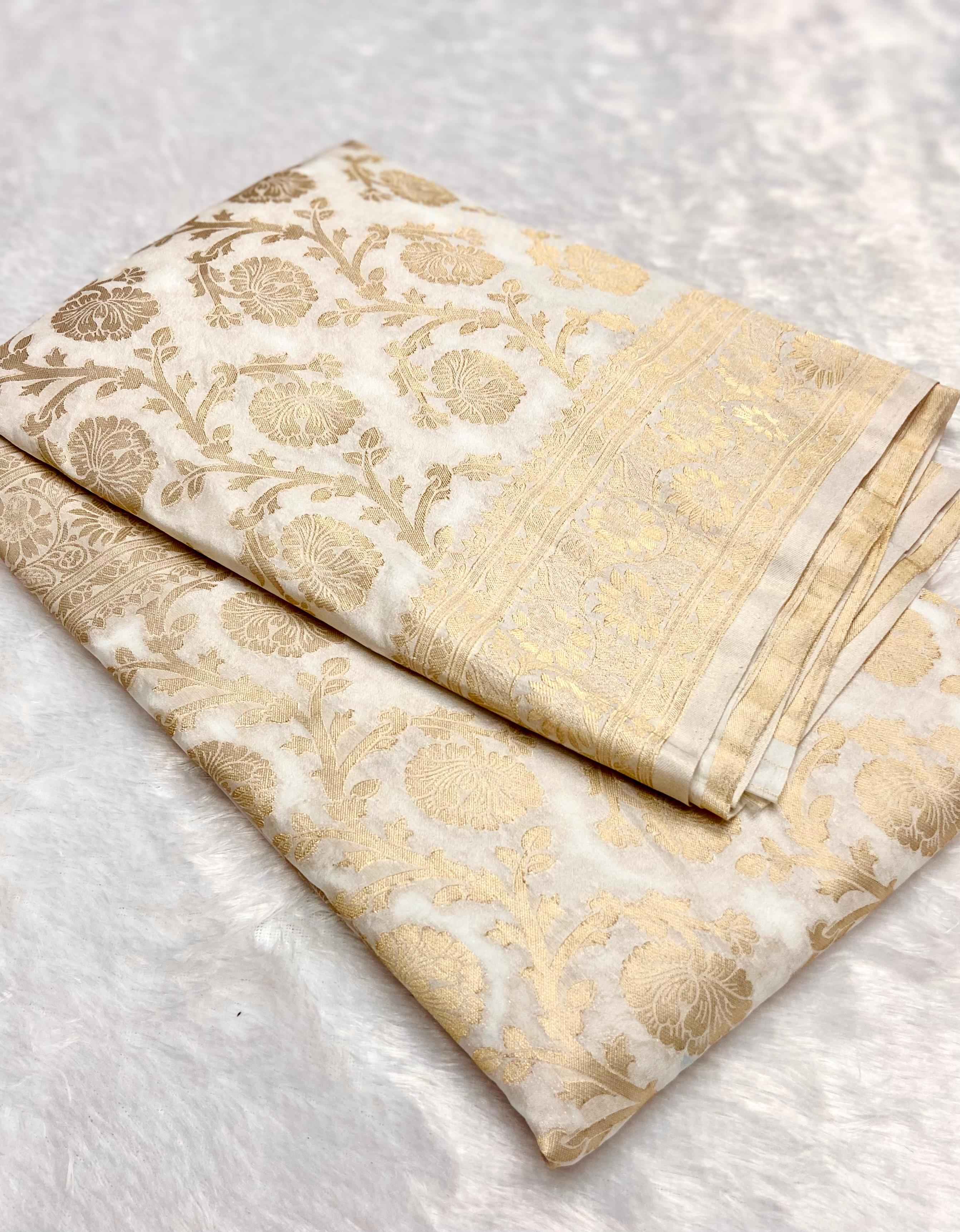 PURE SOFT KHADI GEORGETTE SILK ZARI PICHWAI SAREE AT WHOLESALE PRICE