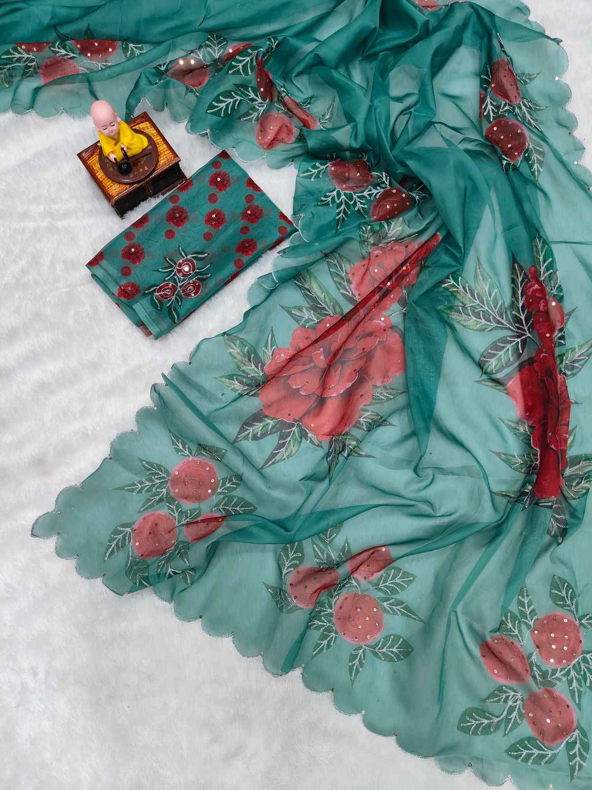 PURE SOFT TABBY ORGENZA DIGITAL PRINT SAREE AT WHOLESALE PRICE