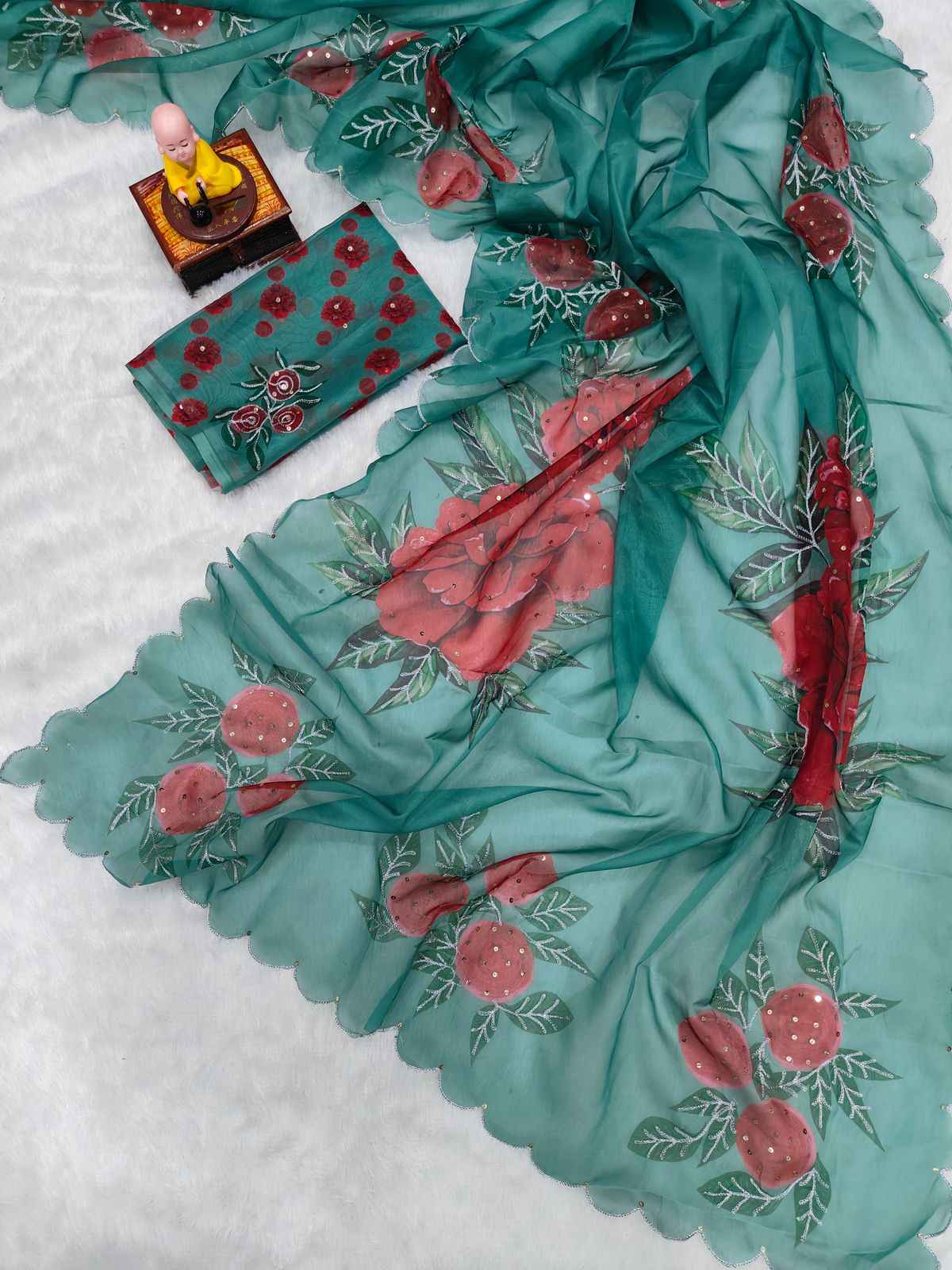 PURE SOFT TABBY ORGENZA DIGITAL PRINT SAREE AT WHOLESALE PRICE