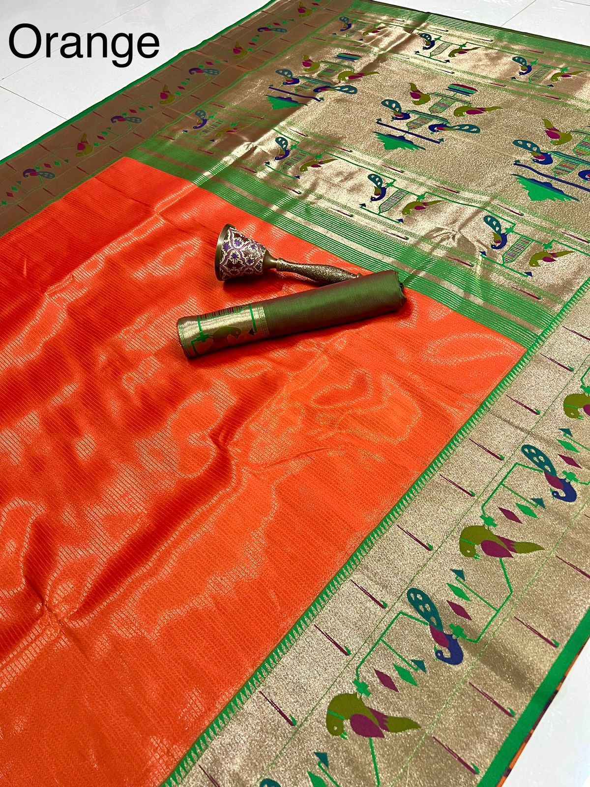 PURE SOFT ZARI KANCHIVRAM TISSUE PAITHANI SILK SAREE AT WHOLSALE PRICE