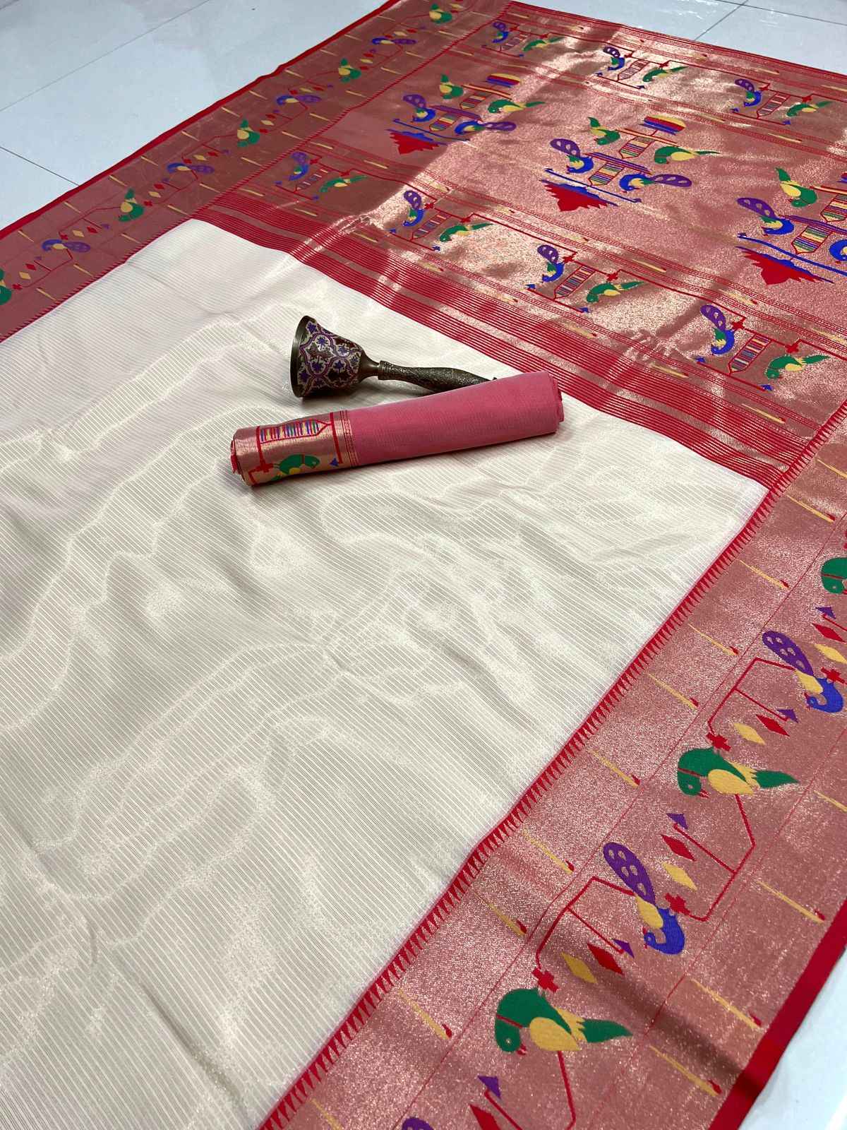 PURE SOFT ZARI KANCHIVRAM TISSUE PAITHANI SILK SAREE AT WHOLSALE PRICE