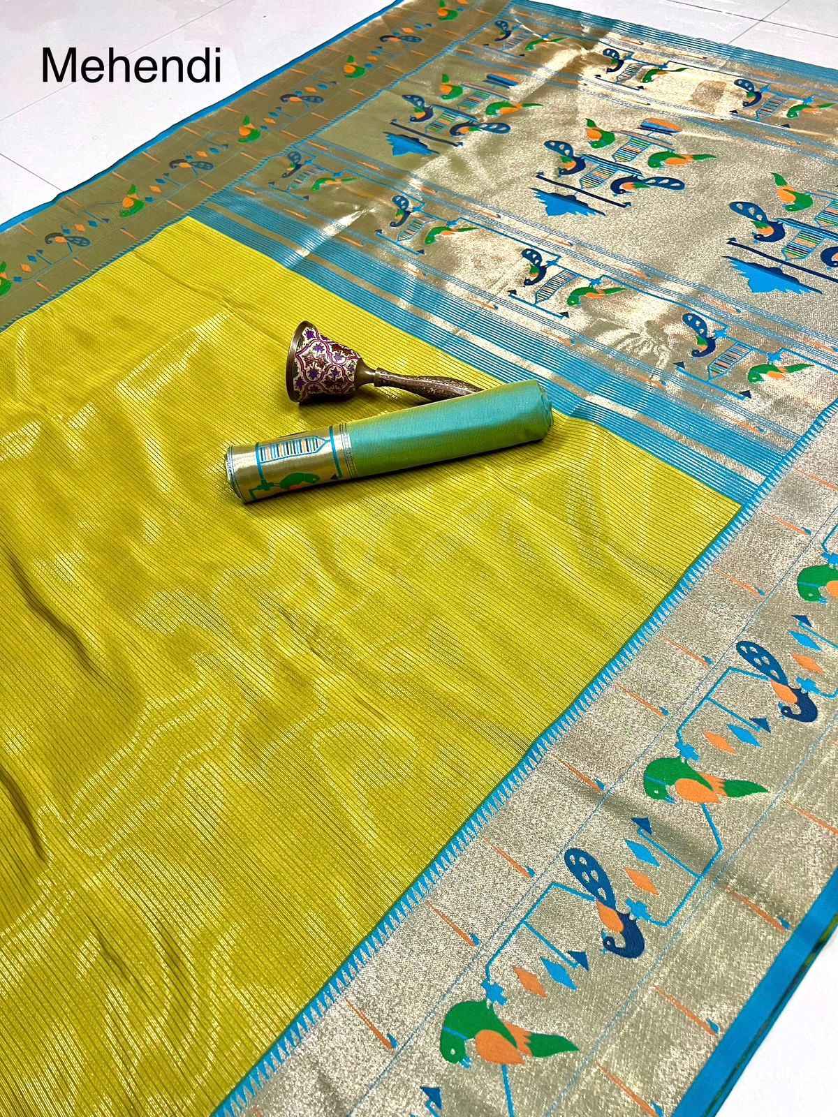 PURE SOFT ZARI KANCHIVRAM TISSUE PAITHANI SILK SAREE AT WHOLSALE PRICE