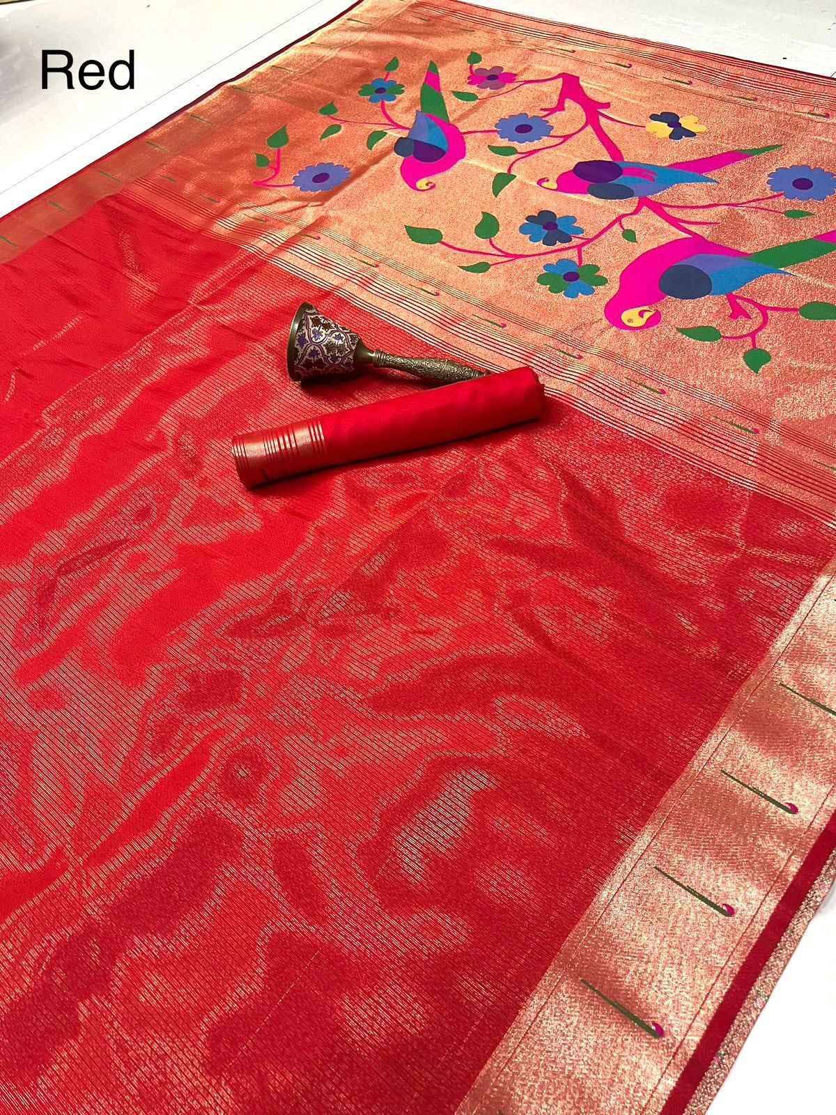 PURE SOFT ZARI KANCHIVRAM TISUE PAITHANI SILK SAREE AT WHOLESALE PRICE