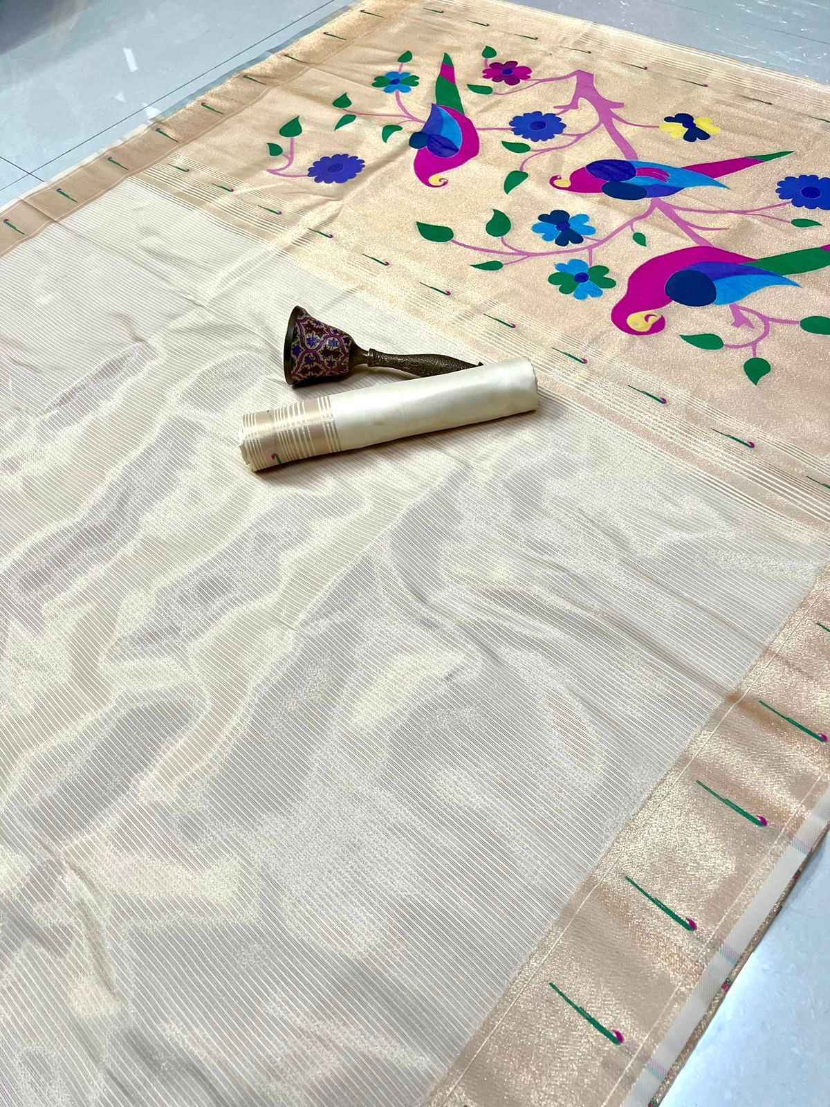 PURE SOFT ZARI KANCHIVRAM TISUE PAITHANI SILK SAREE AT WHOLESALE PRICE