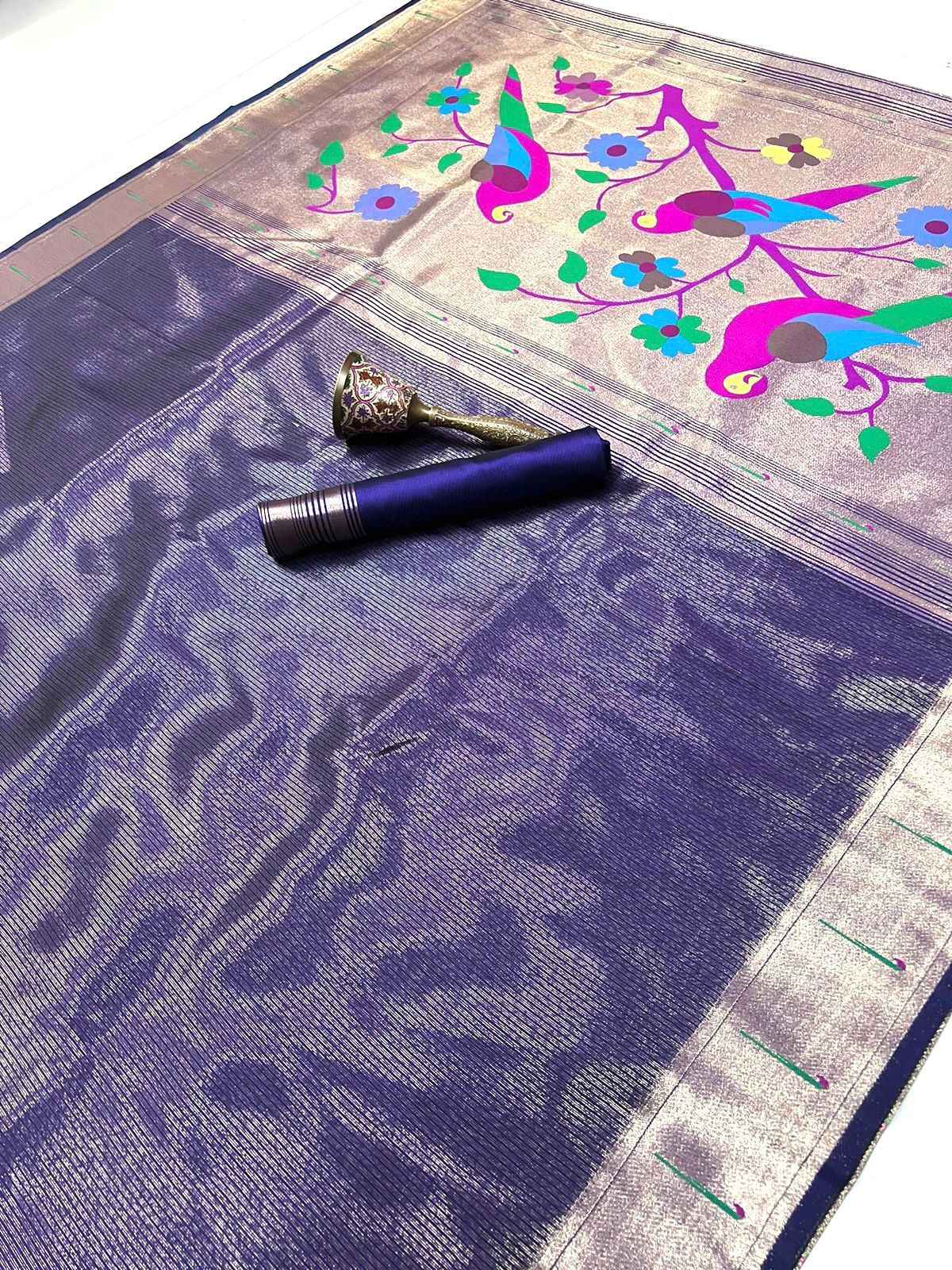 PURE SOFT ZARI KANCHIVRAM TISUE PAITHANI SILK SAREE AT WHOLESALE PRICE