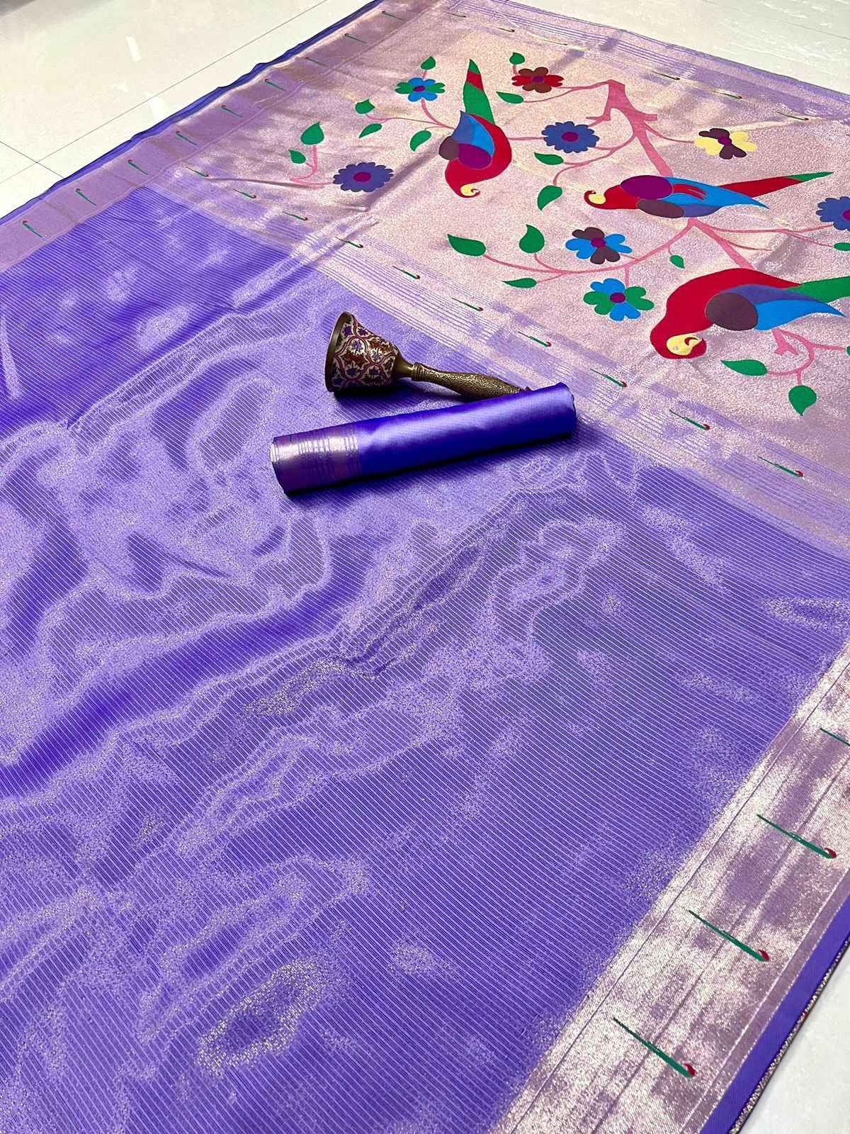 PURE SOFT ZARI KANCHIVRAM TISUE PAITHANI SILK SAREE AT WHOLESALE PRICE