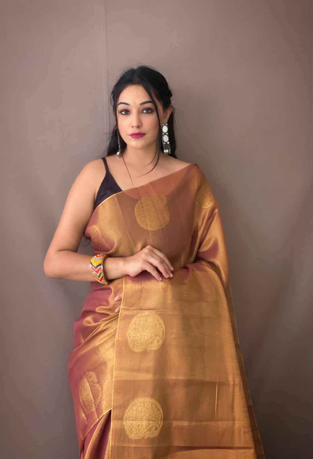PURE TISSUE SILK WITH ZARI WEAVING BUTTI SAREE AT WHOLESALE PRICE