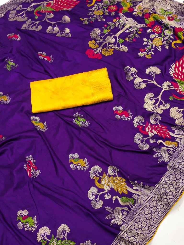PURE VISCOSE DOLLA SILK WITH HEAVY MEENAKARI SAREE AT WHOLESALE PRICE