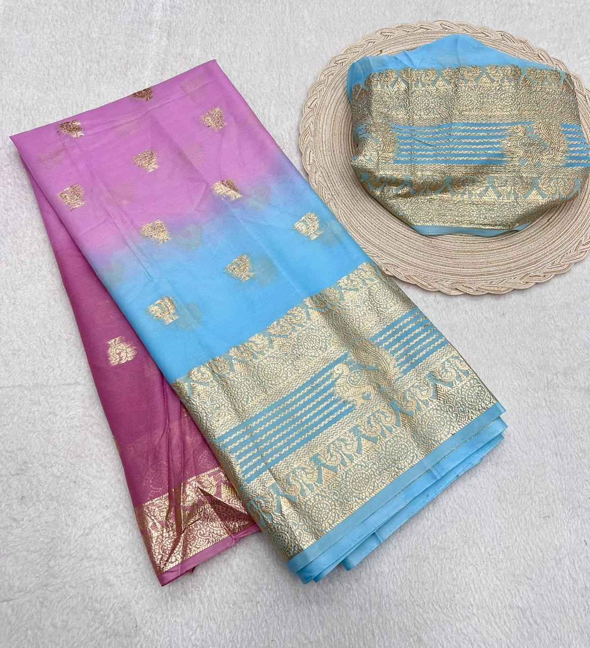 PURE VISCOSE GEORGETTE WITH BIG BORDER SAREE AT WHOLESALE PRICE