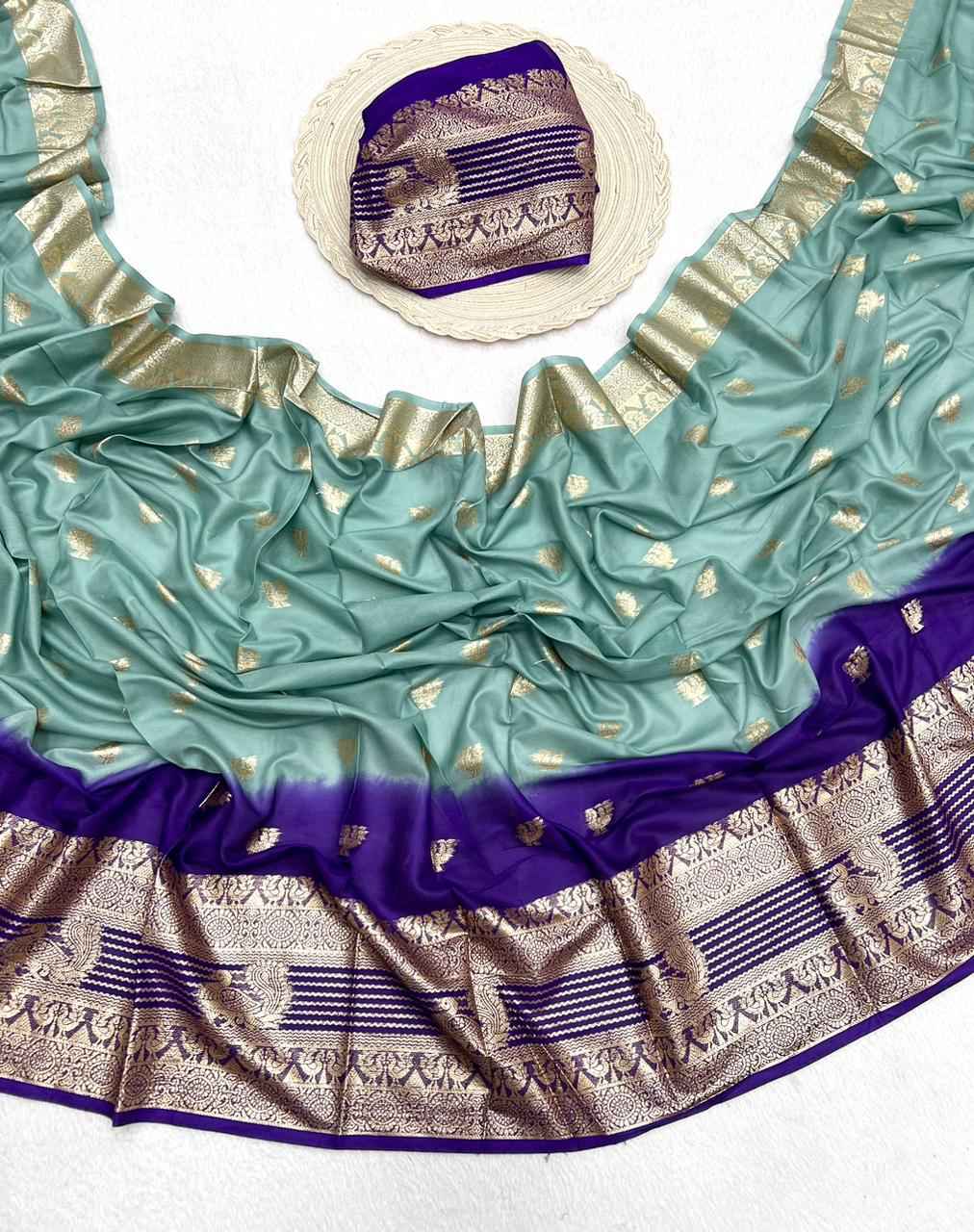 PURE VISCOSE GEORGETTE WITH BIG BORDER SAREE AT WHOLESALE PRICE