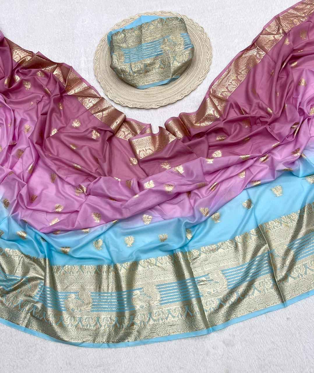 PURE VISCOSE GEORGETTE WITH BIG BORDER SAREE AT WHOLESALE PRICE