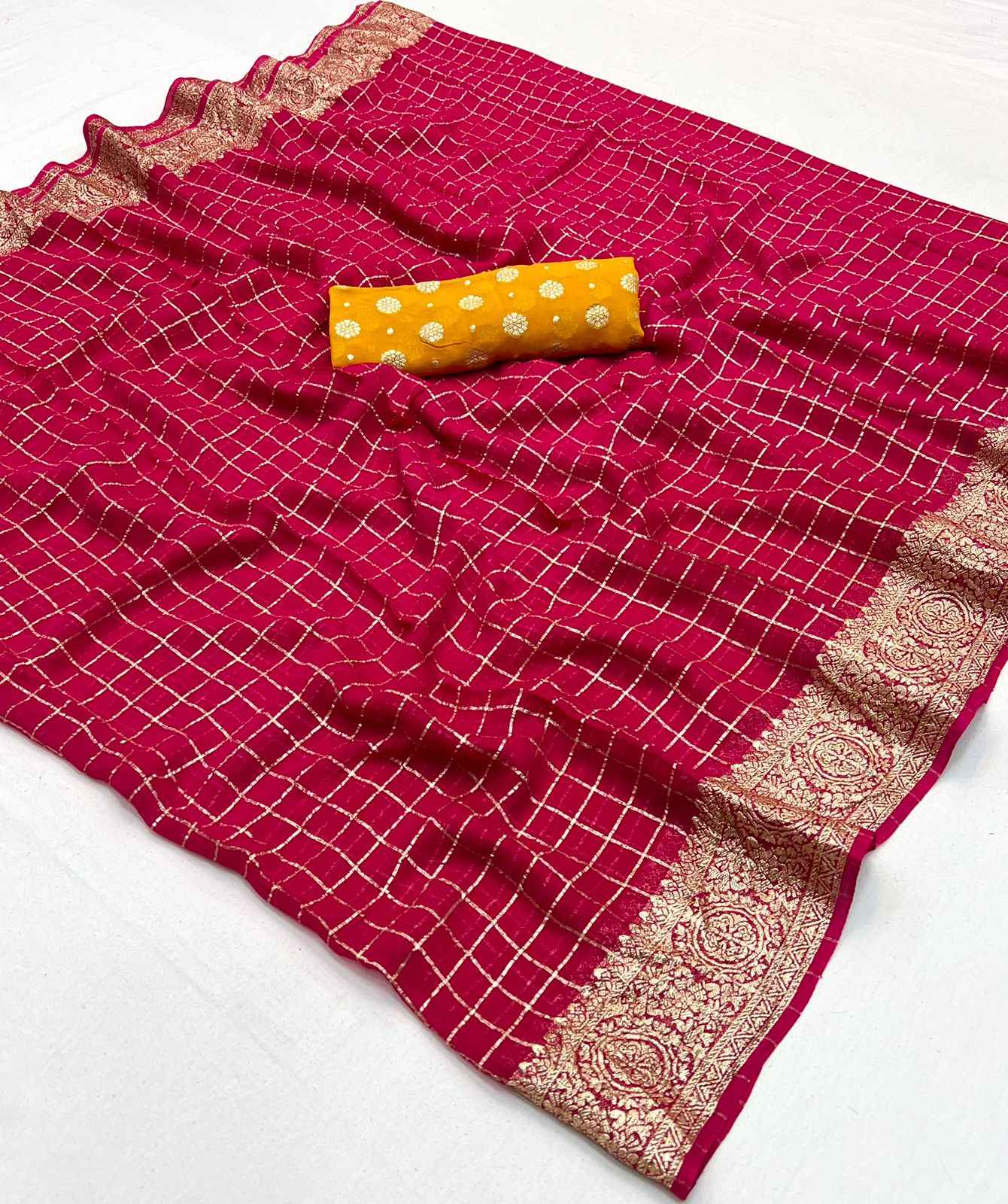PURE VISCOSE GEORGETTE WITH FANCY ZARI WORK SAREE AT WHOLESALE PRICE