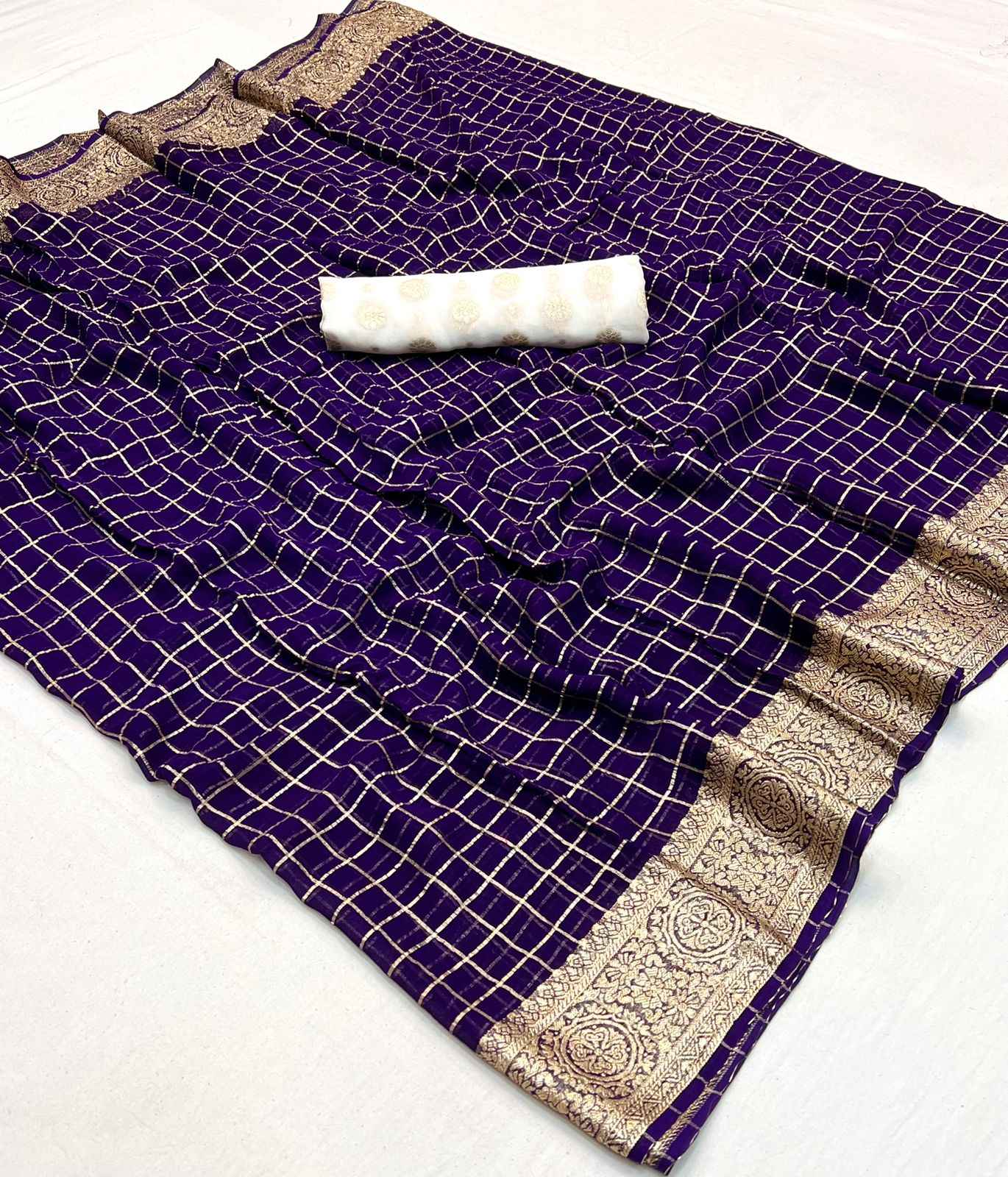 PURE VISCOSE GEORGETTE WITH FANCY ZARI WORK SAREE AT WHOLESALE PRICE
