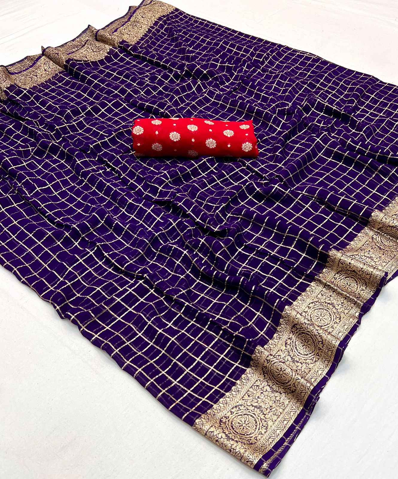 PURE VISCOSE GEORGETTE WITH FANCY ZARI WORK SAREE AT WHOLESALE PRICE