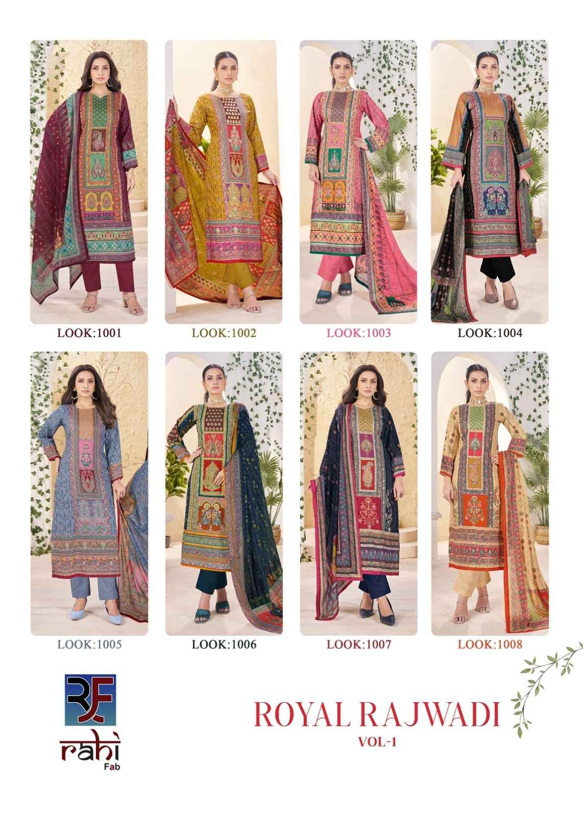 RAHIFAB ROYAL RAJWADI VOL-1 PURE COTTON LAWN PRINTED DRESS MATERIAL AT WHOLESALE PRICE