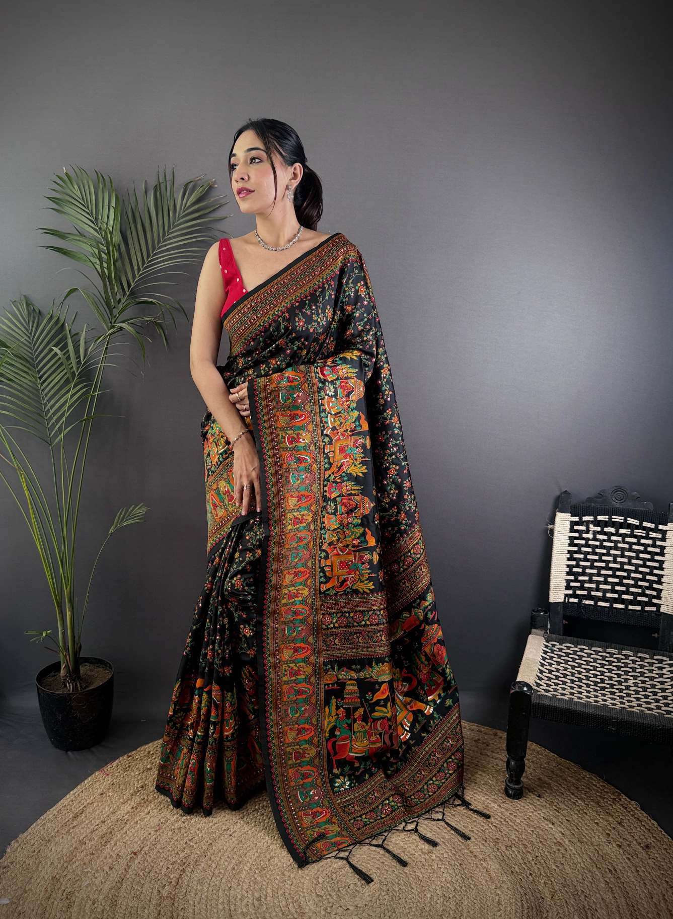 RAJA MOULI PURE KASHMIRI PASHMINA SILK WEAVING SAREE AT WHOLESALE PRICE