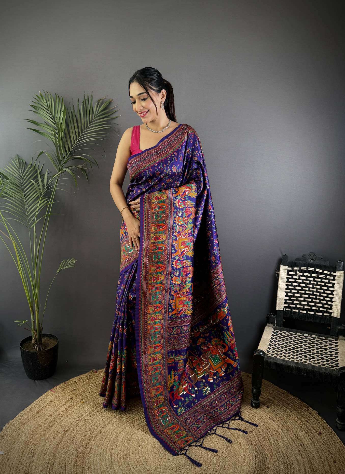 RAJA MOULI PURE KASHMIRI PASHMINA SILK WEAVING SAREE AT WHOLESALE PRICE