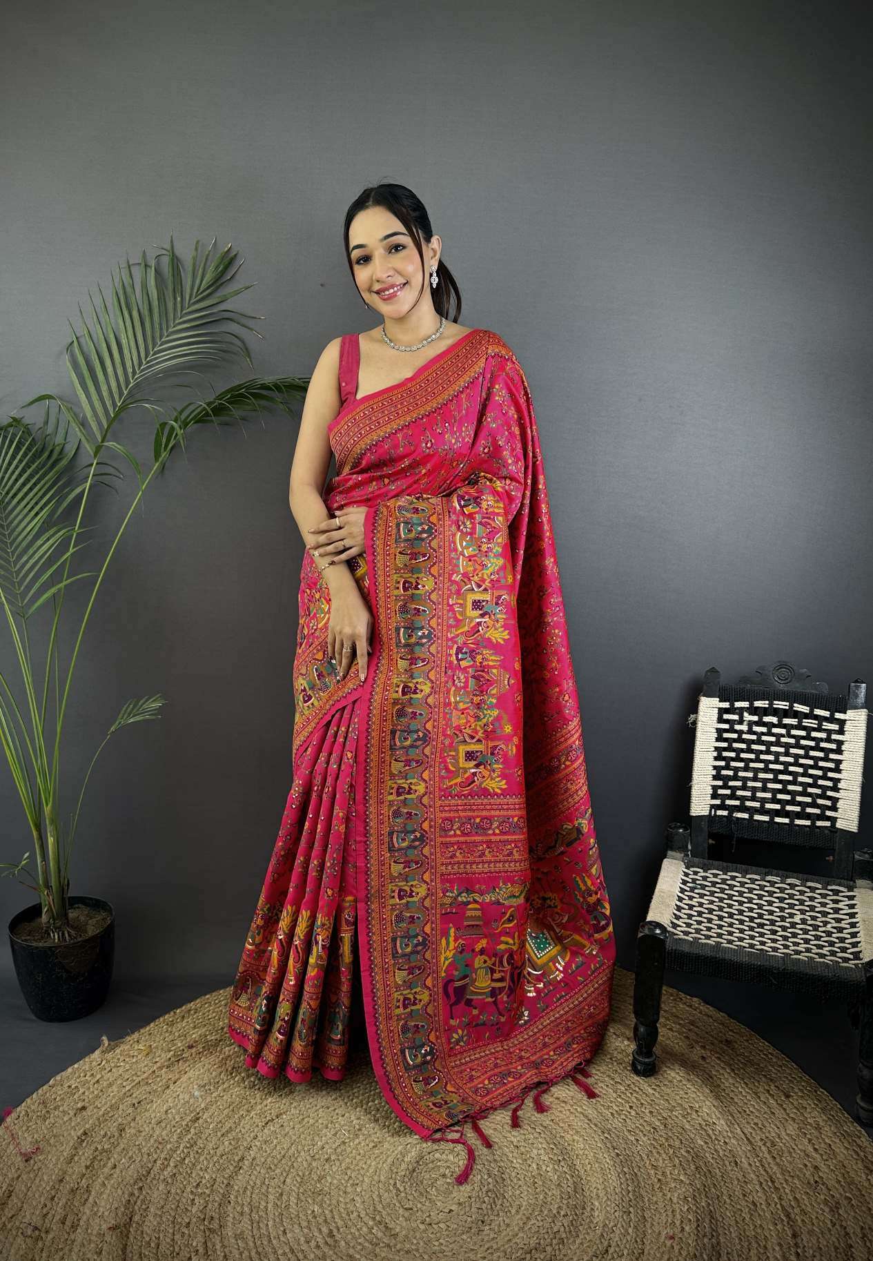 RAJA MOULI PURE KASHMIRI PASHMINA SILK WEAVING SAREE AT WHOLESALE PRICE