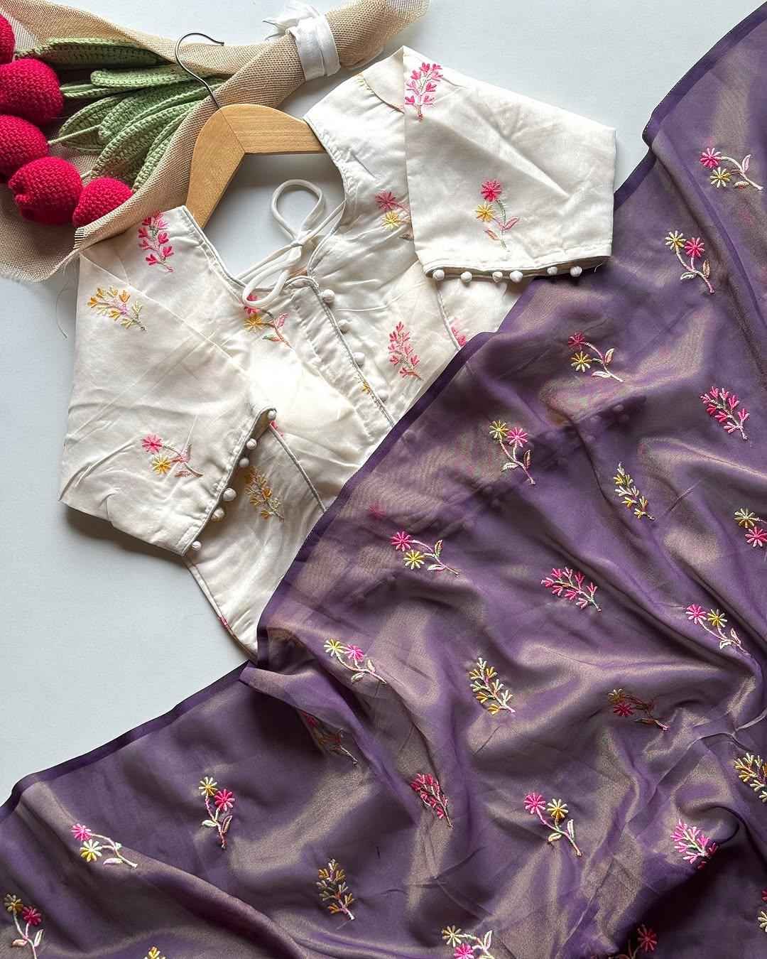 RICH GOLDEN ZARI TISSUE WITH EMBROIDERY WORK SAREE AT WHOLESALE PRICE