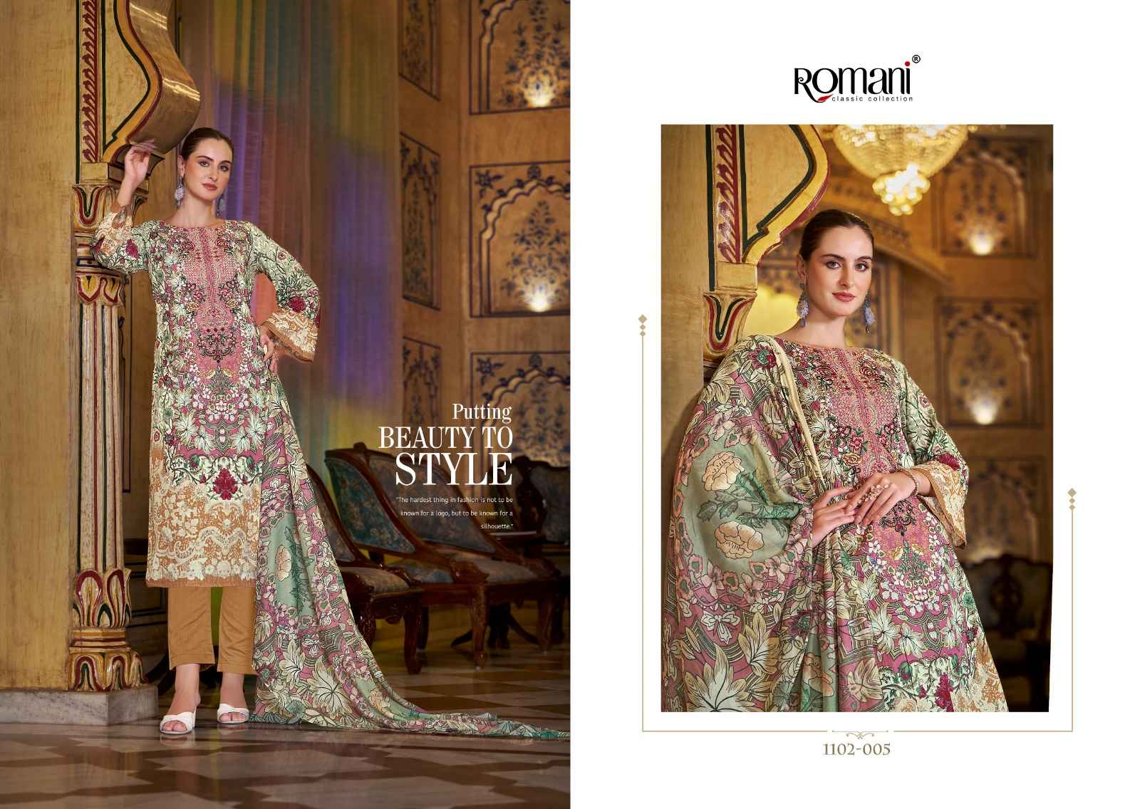 ROMANI AARZU VOL 18  SOFT COTTON DIGITAL PRINTED EMBROIDERY DRESS MATERIAL AT WHOLESALE PRICE