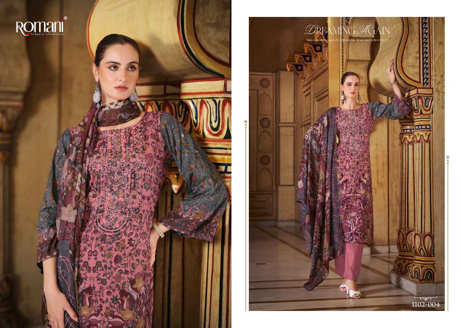 ROMANI AARZU VOL 18  SOFT COTTON DIGITAL PRINTED EMBROIDERY DRESS MATERIAL AT WHOLESALE PRICE