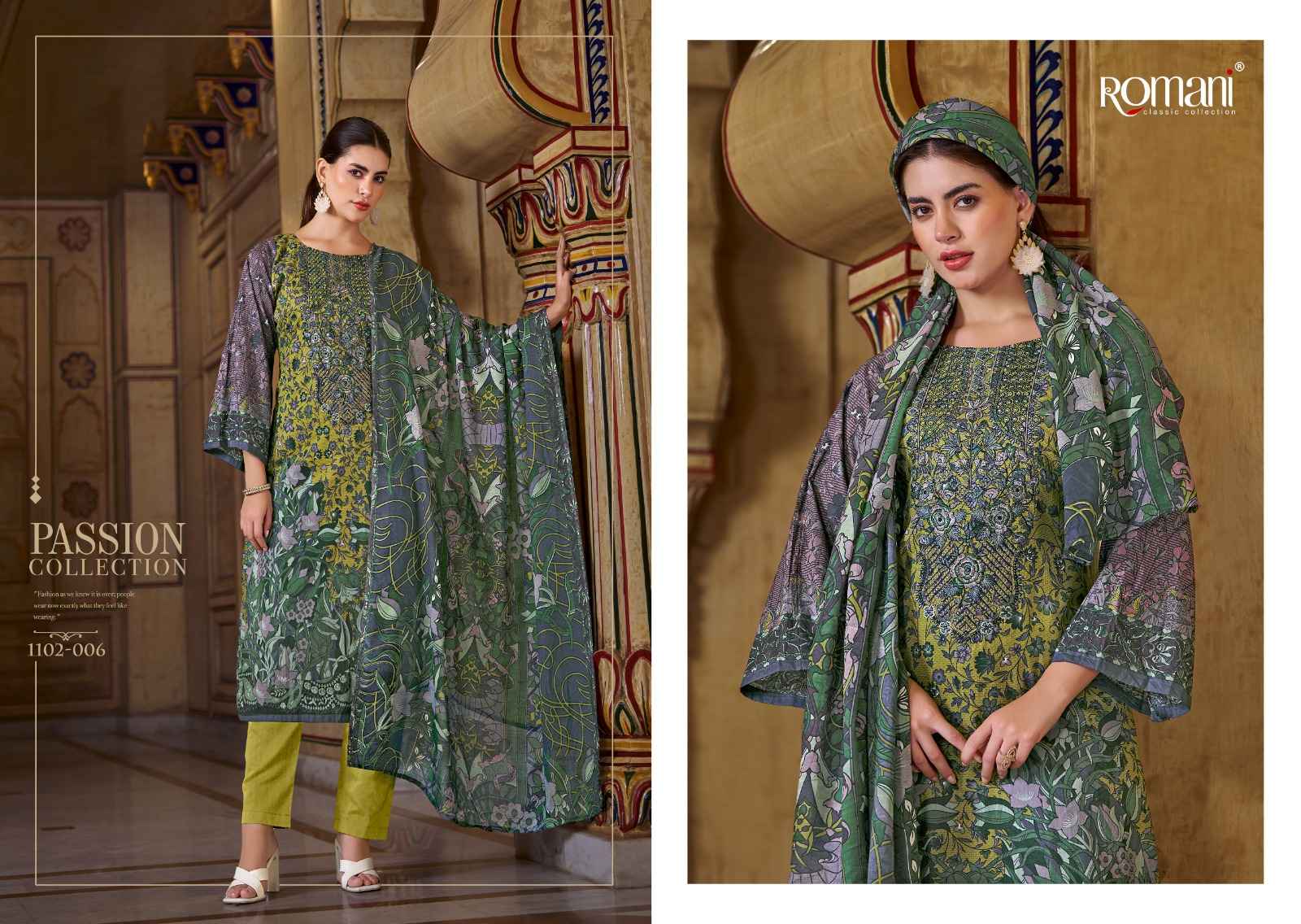 ROMANI AARZU VOL 18  SOFT COTTON DIGITAL PRINTED EMBROIDERY DRESS MATERIAL AT WHOLESALE PRICE