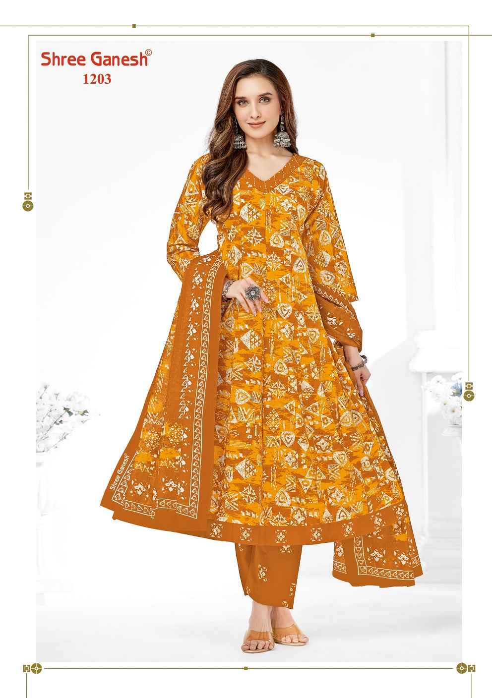 SHREE GANESH ZEENAT VOL-2 HEAVY COTTON PRINTED ANARKALI SUIT AT WHOLESALE PRICE