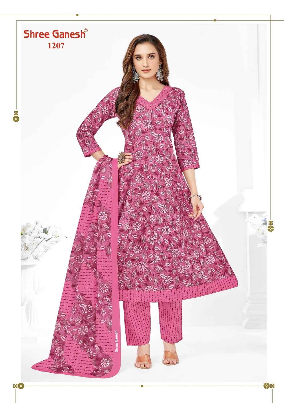 SHREE GANESH ZEENAT VOL-2 HEAVY COTTON PRINTED ANARKALI SUIT AT WHOLESALE PRICE