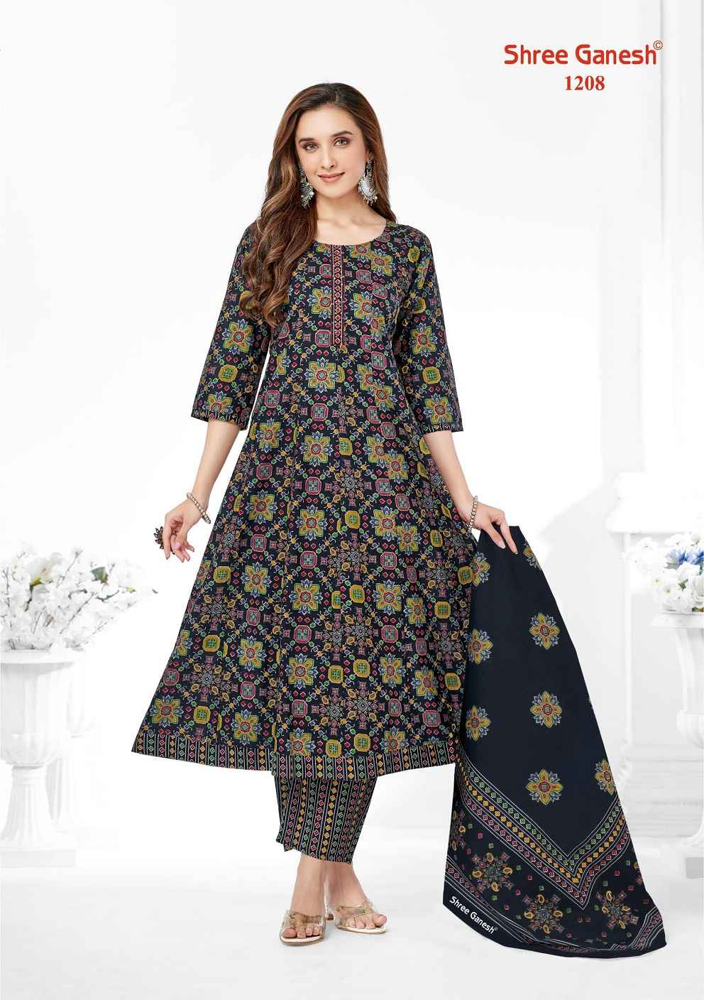 SHREE GANESH ZEENAT VOL-2 HEAVY COTTON PRINTED ANARKALI SUIT AT WHOLESALE PRICE
