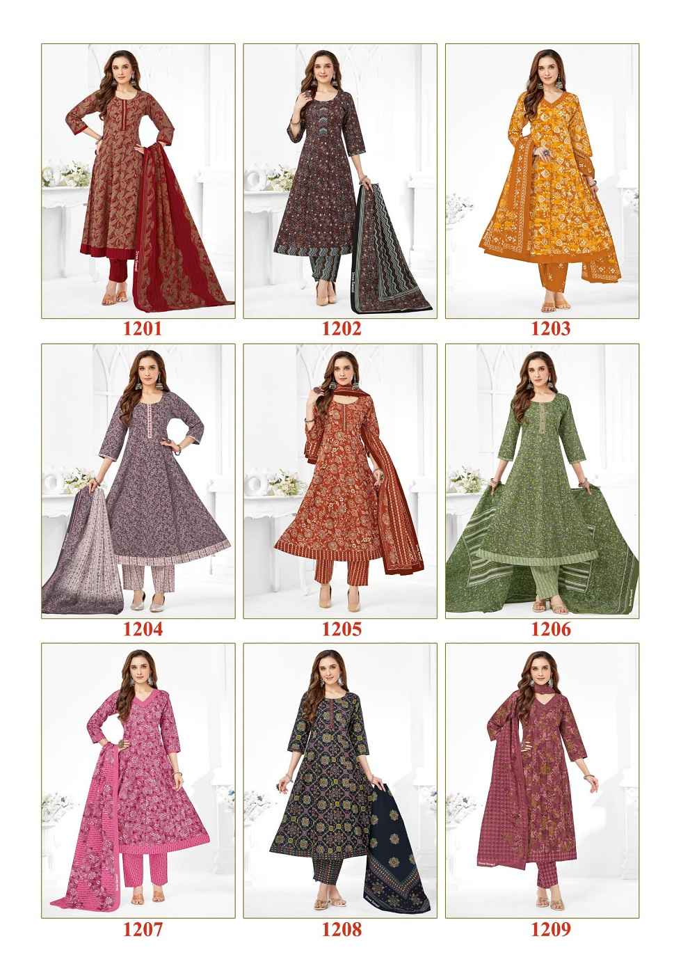SHREE GANESH ZEENAT VOL-2 HEAVY COTTON PRINTED ANARKALI SUIT AT WHOLESALE PRICE