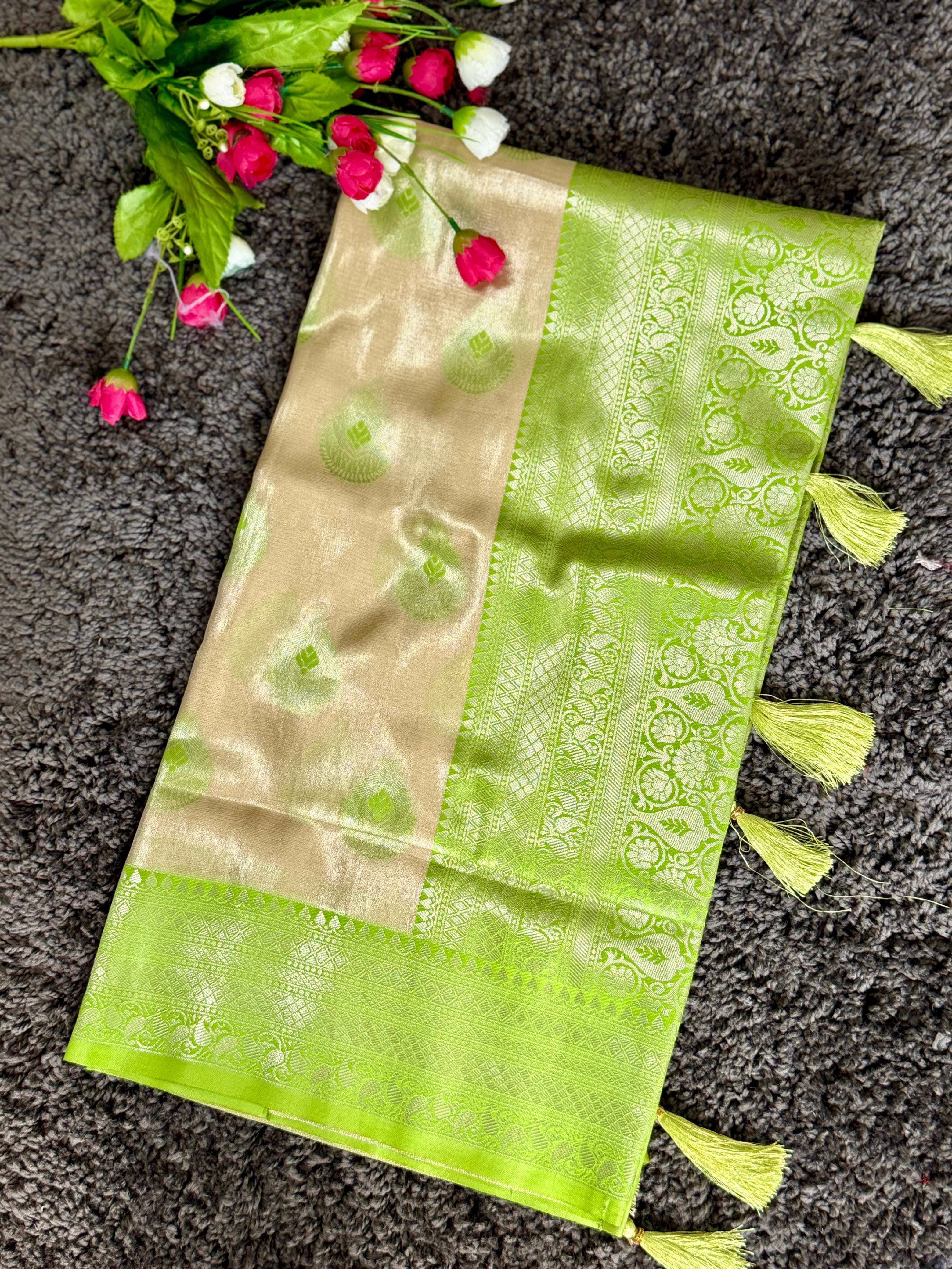 SOFT BANARASI HANDLOOM TISSUE SILK SAREES AT WHOLESALE PRICE