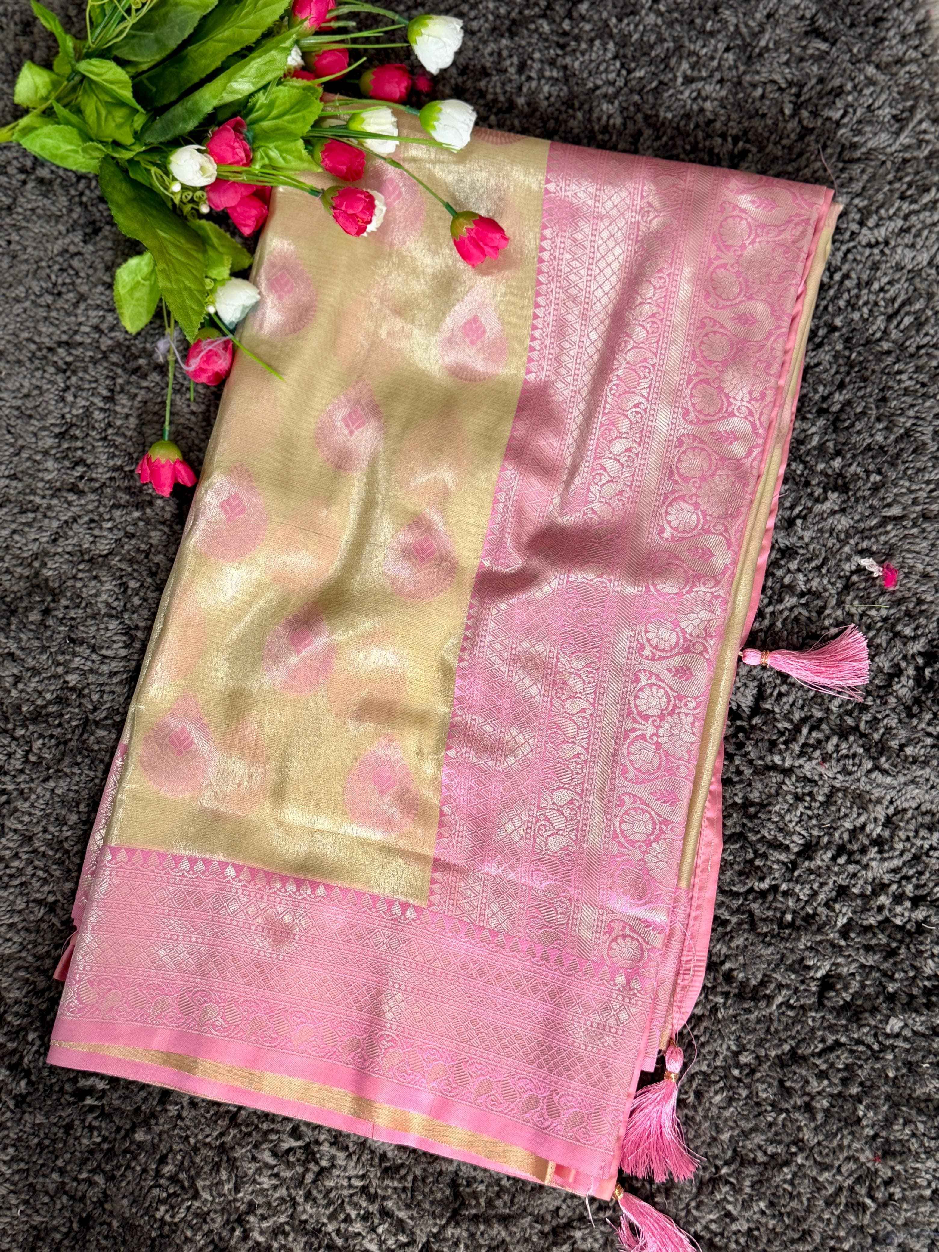 SOFT BANARASI HANDLOOM TISSUE SILK SAREES AT WHOLESALE PRICE