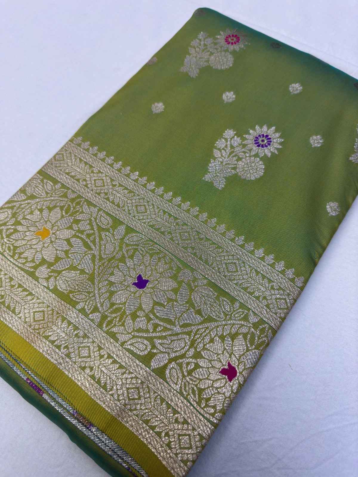 SOFT BANARASI KATAN SILK GOLD ZARI WEAVING DESIGN SAREE AT WHOLESALE PRICE