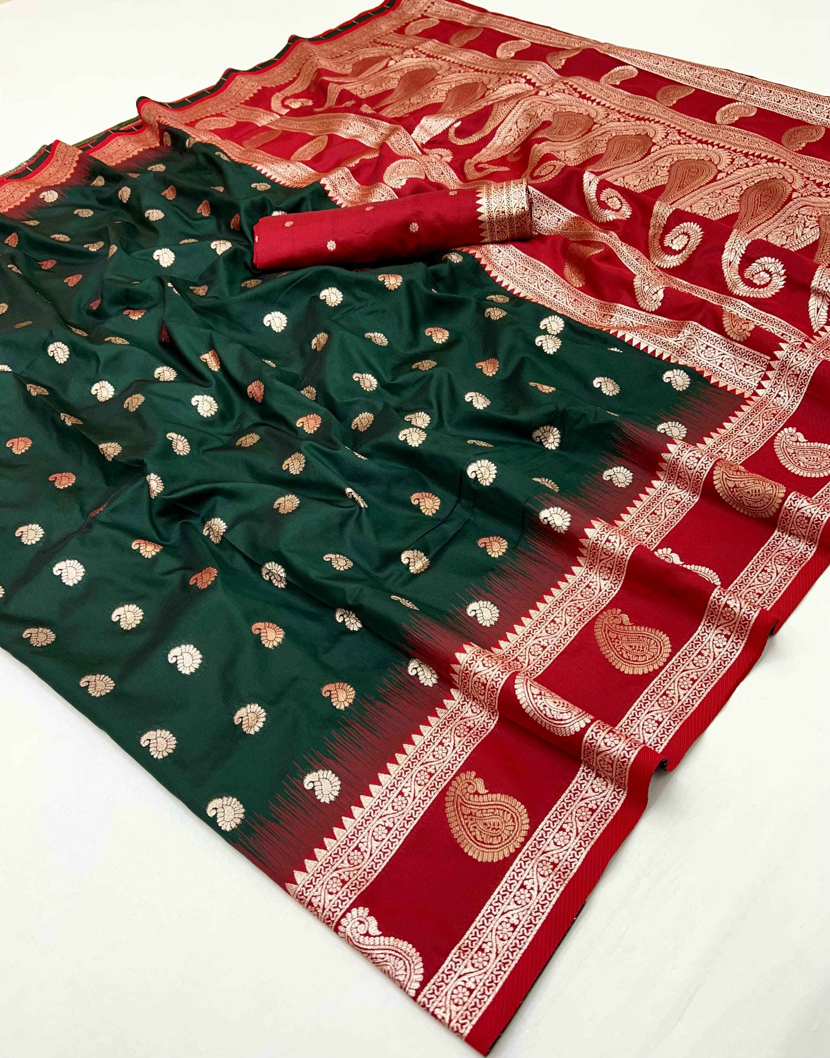 SOFT BANARASI SILK ZARI WEAVING MEENAKARI DESIGN SAREE AT WHOLESALE PRICE