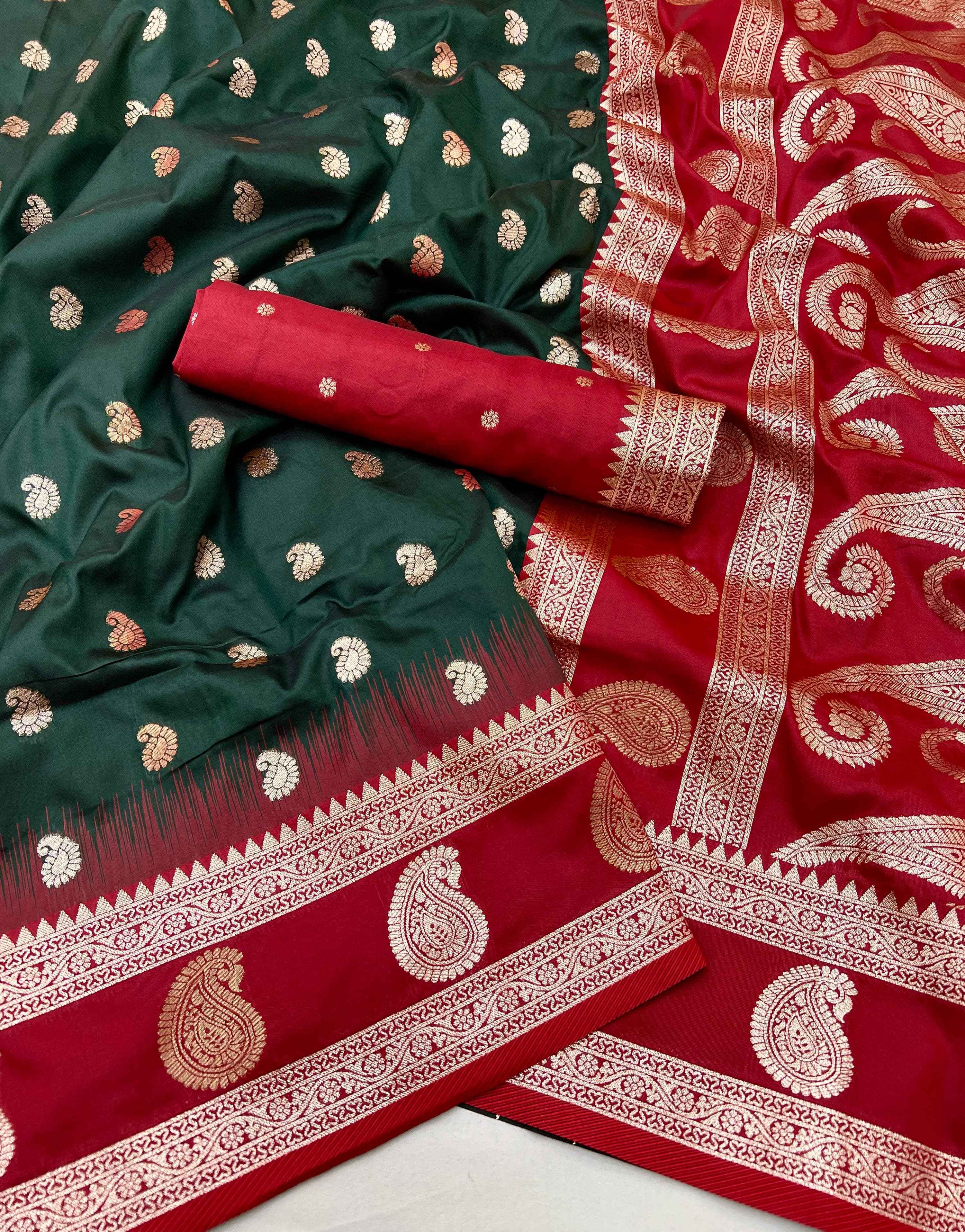 SOFT BANARASI SILK ZARI WEAVING MEENAKARI DESIGN SAREE AT WHOLESALE PRICE