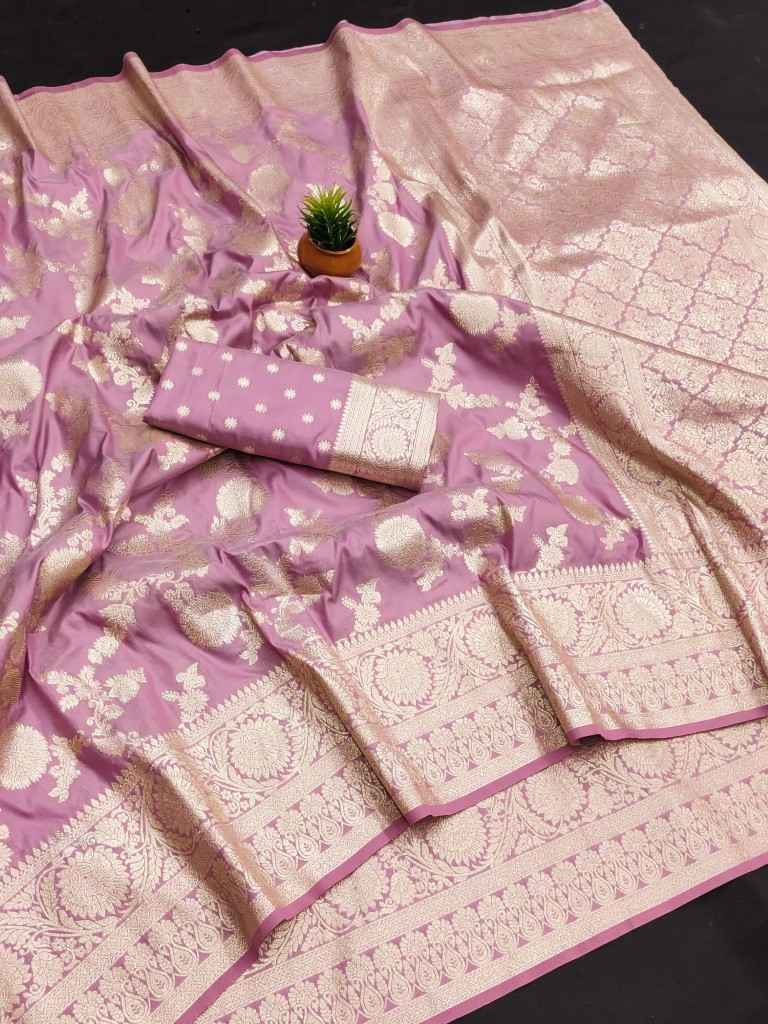 SOFT BANARASI SILK ZARI WEAVING RICH PALLU SAREE AT WHOLESALE PRICE