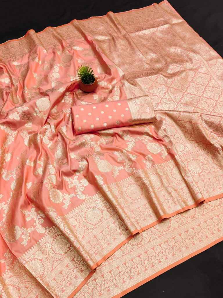 SOFT BANARASI SILK ZARI WEAVING RICH PALLU SAREE AT WHOLESALE PRICE